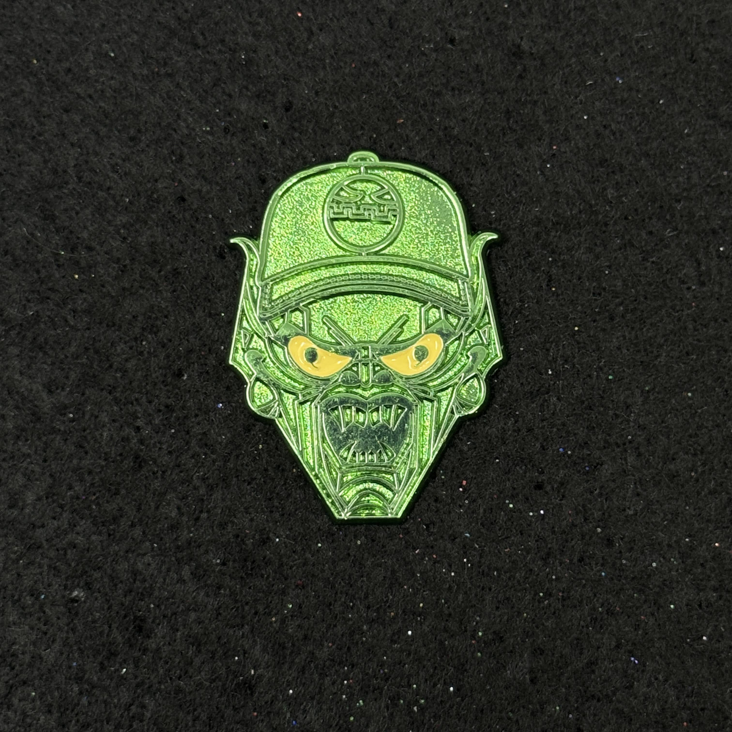 Green Plating Goblin Graphic Pin