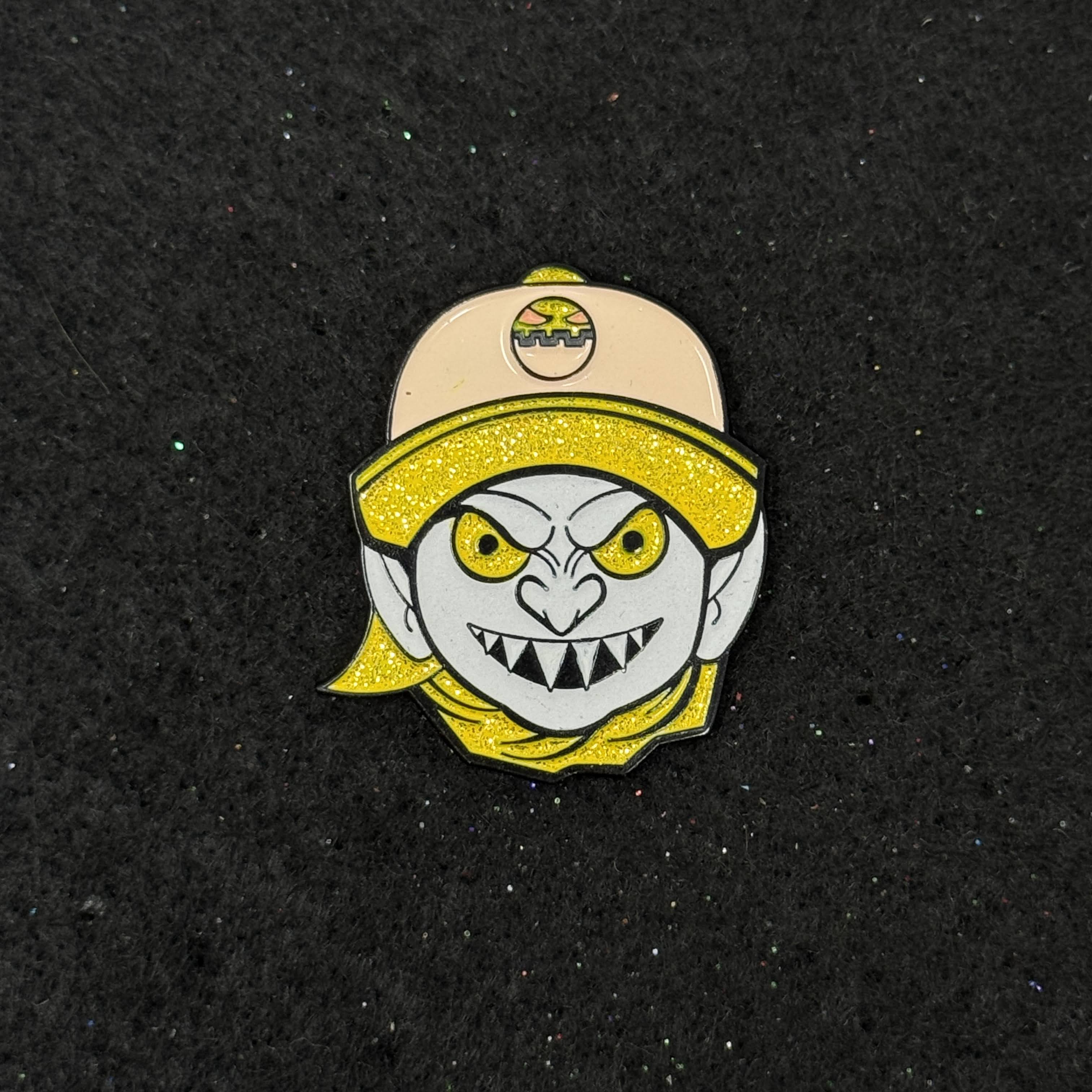 Goblin Character Yellow Graphic Pin
