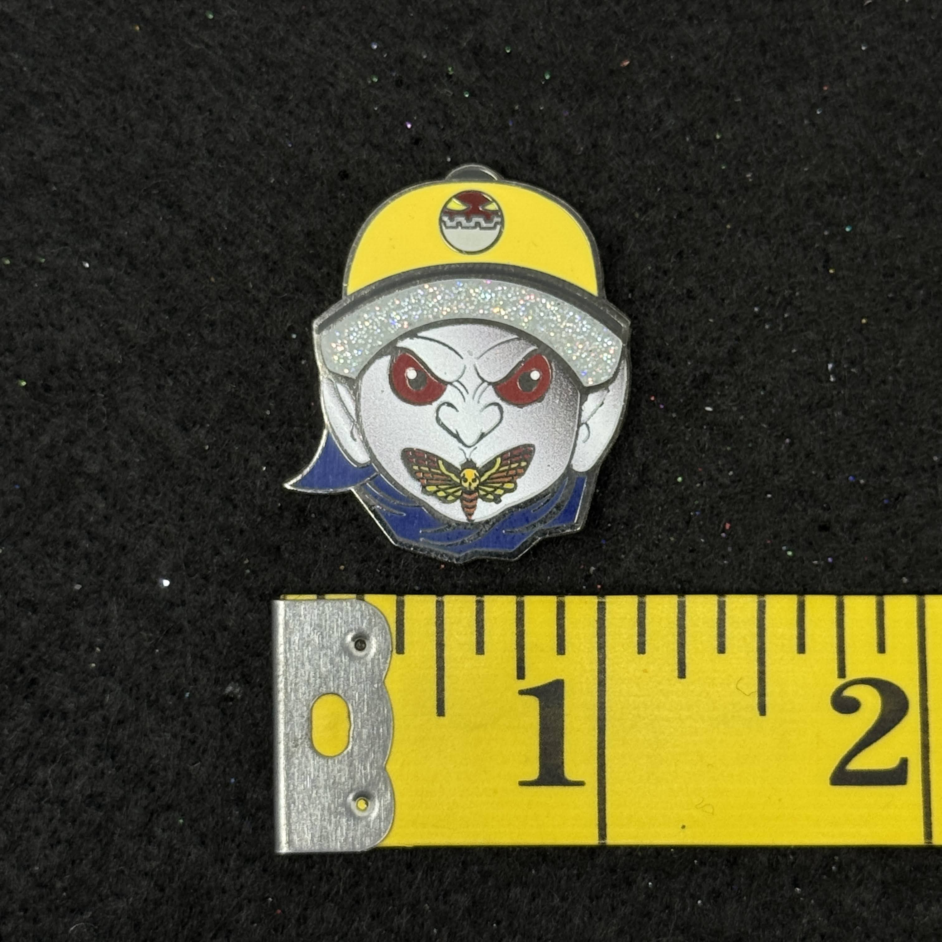 Goblin Character Black White Graphic Pin