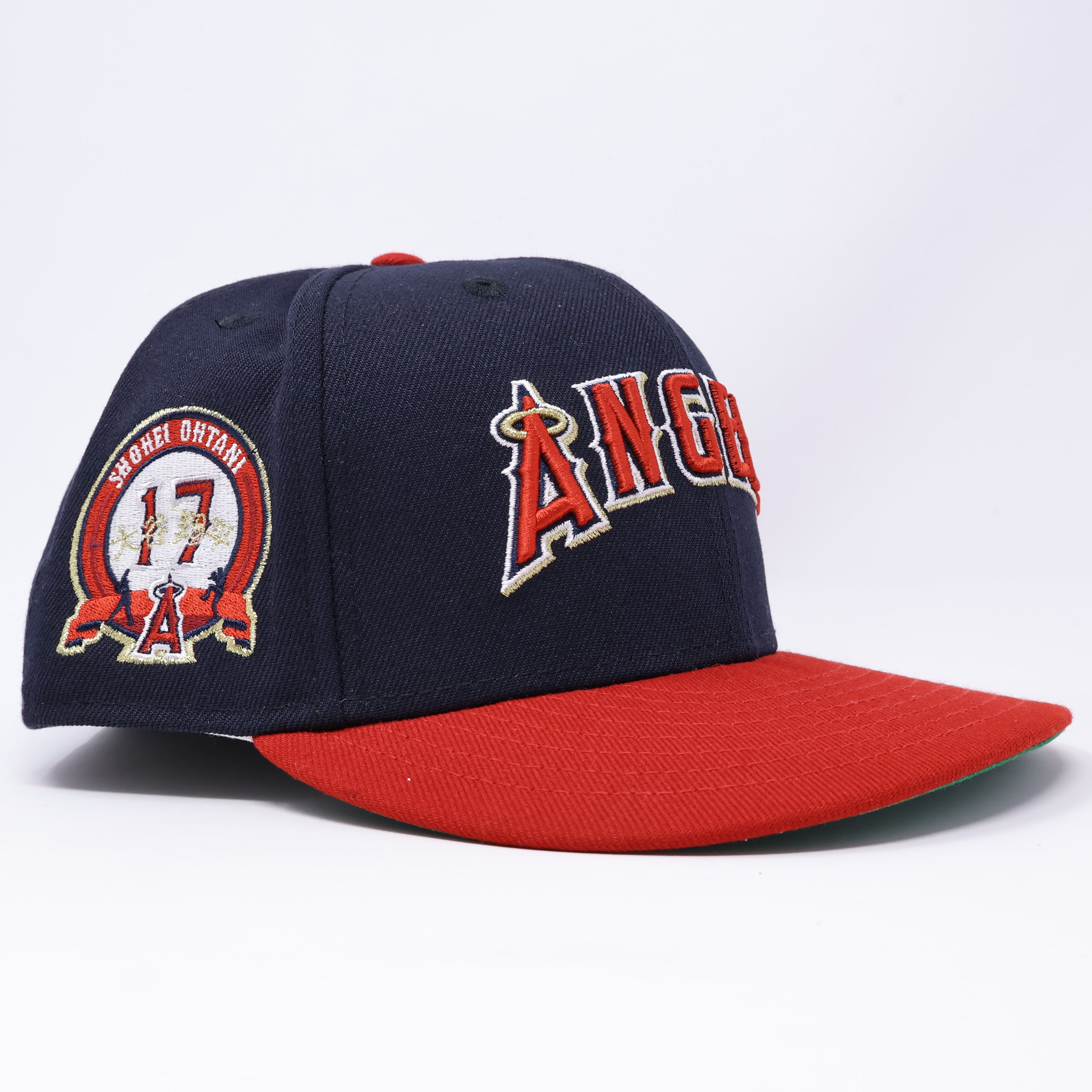 USED 3/4 Navy Los Angeles Angels Shohei Otani 59fifty New Era Fitted Hat Cap