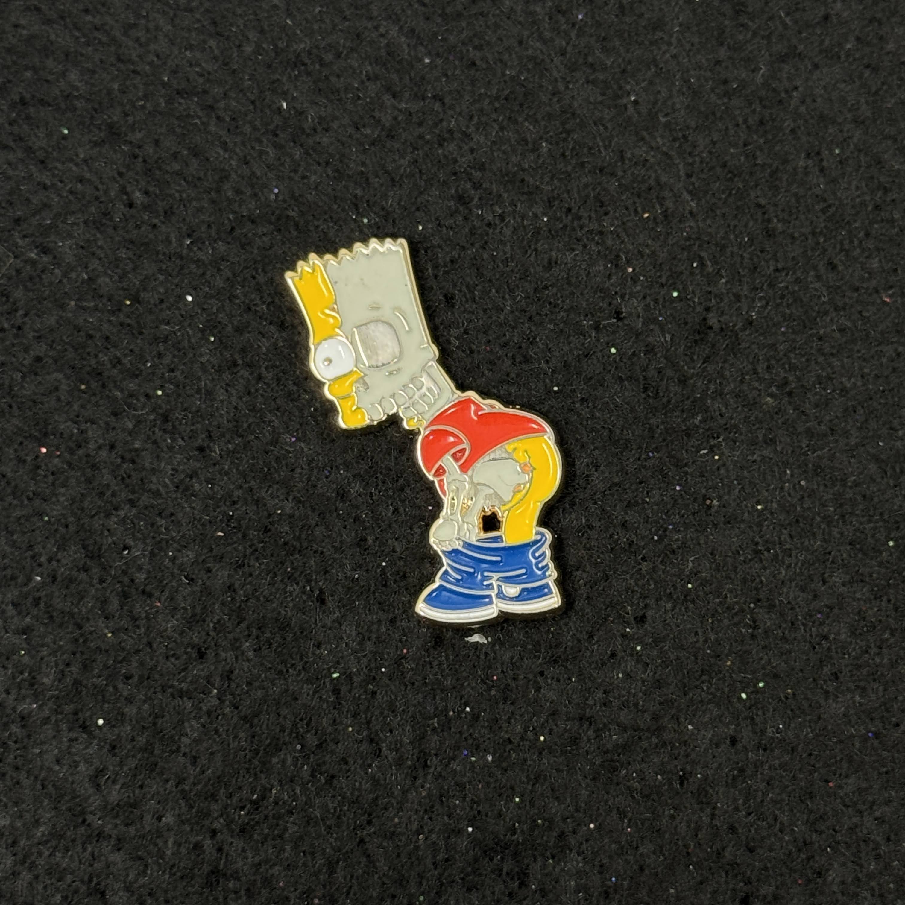 Bart Simpson Skeleton Graphic Pin
