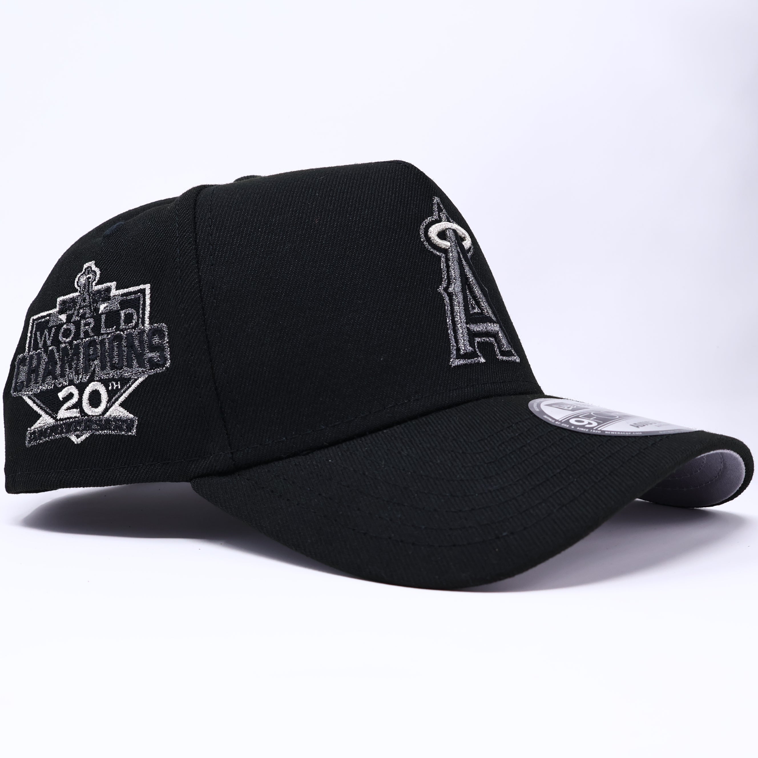 NWT Black Los Angeles Angels 20th Anniversary 9Forty A-Frame New Era Adjustable Snapback Hat 5 Panel