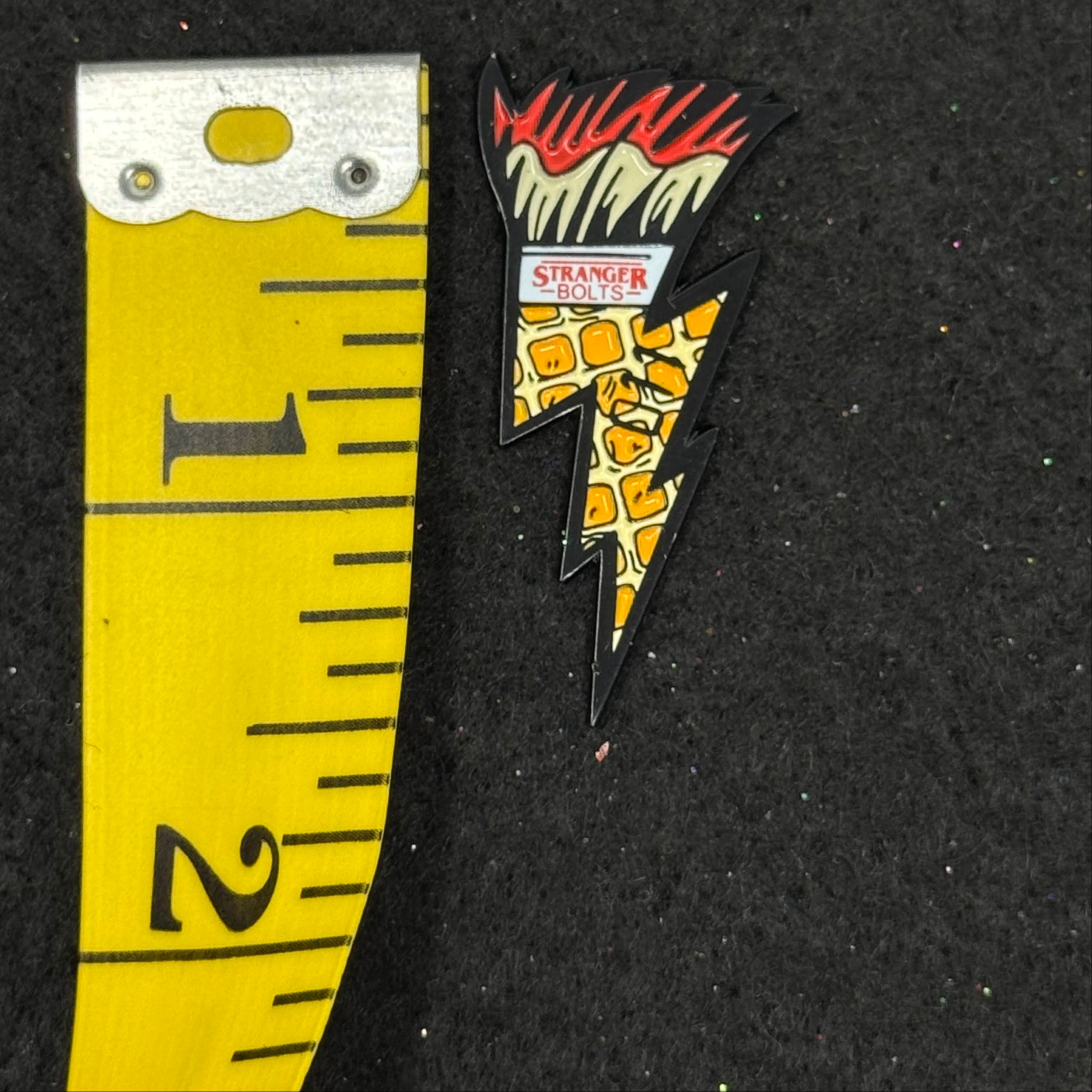 Stranger Things Lightning Bolt Waffle Graphic Pin