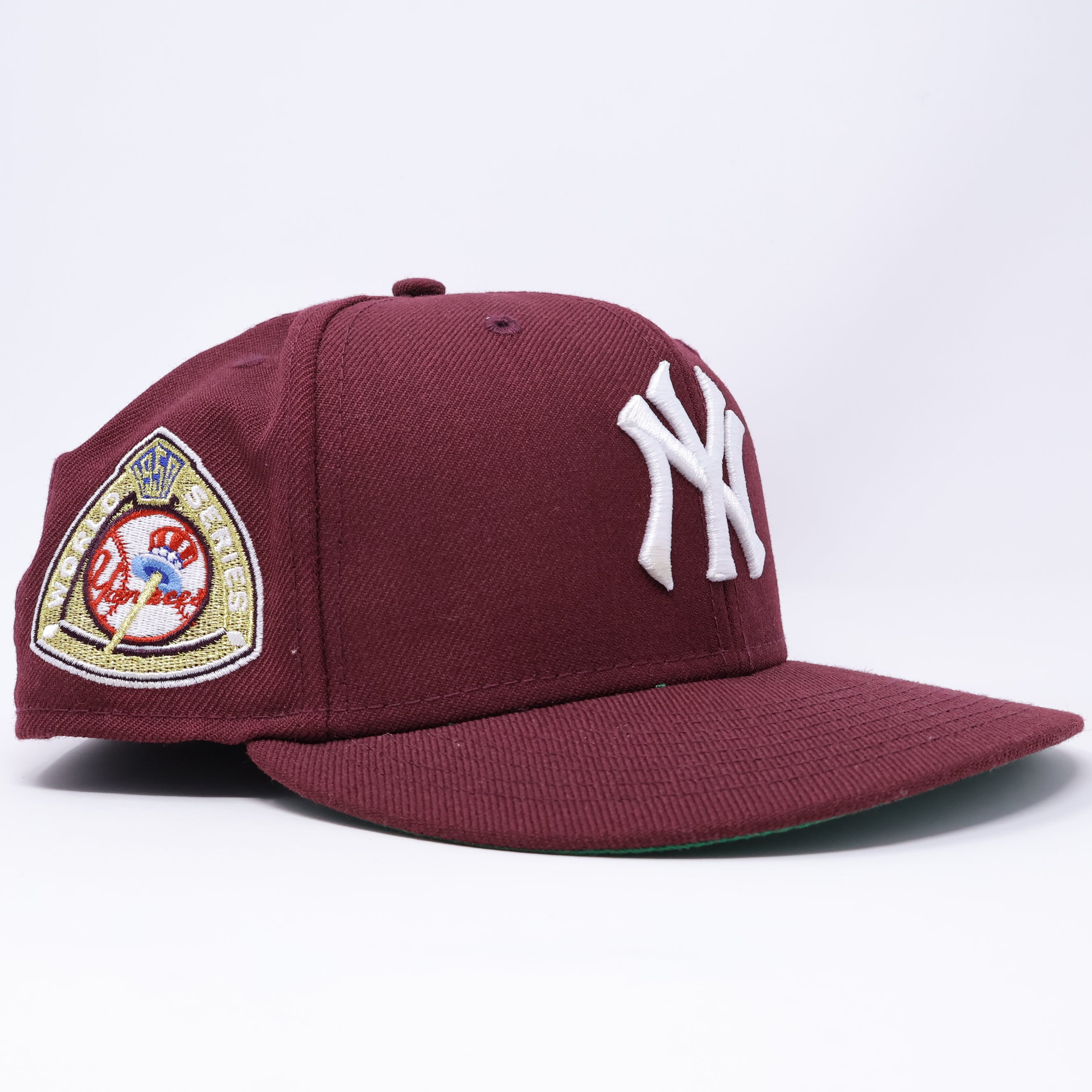 USED 3/4 Maroon New York Yankees World Series 59fifty New Era Fitted Hat Cap