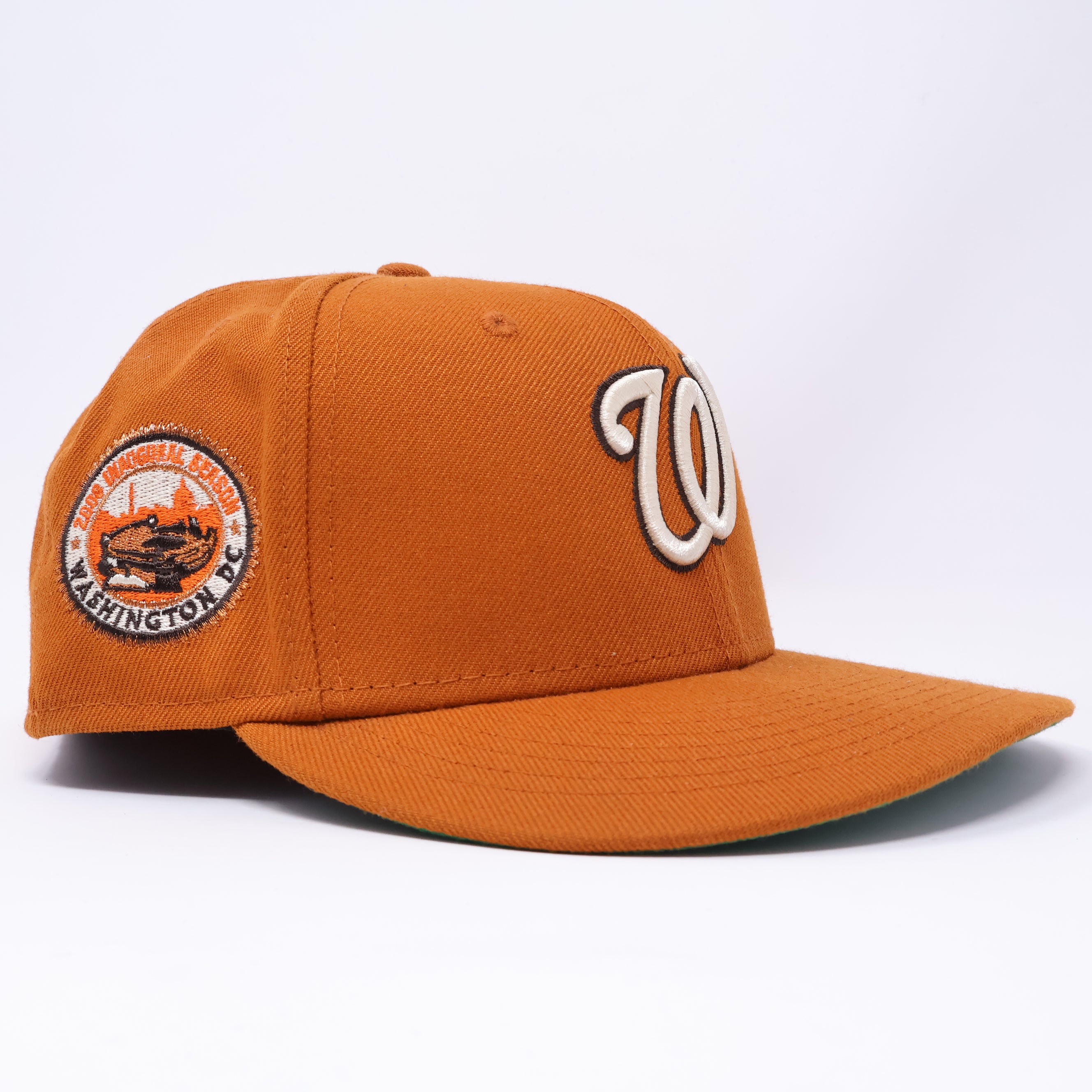USED 3/4 Orange Washington Nationals 2008 Inaugural 59fifty New Era Fitted Hat Cap
