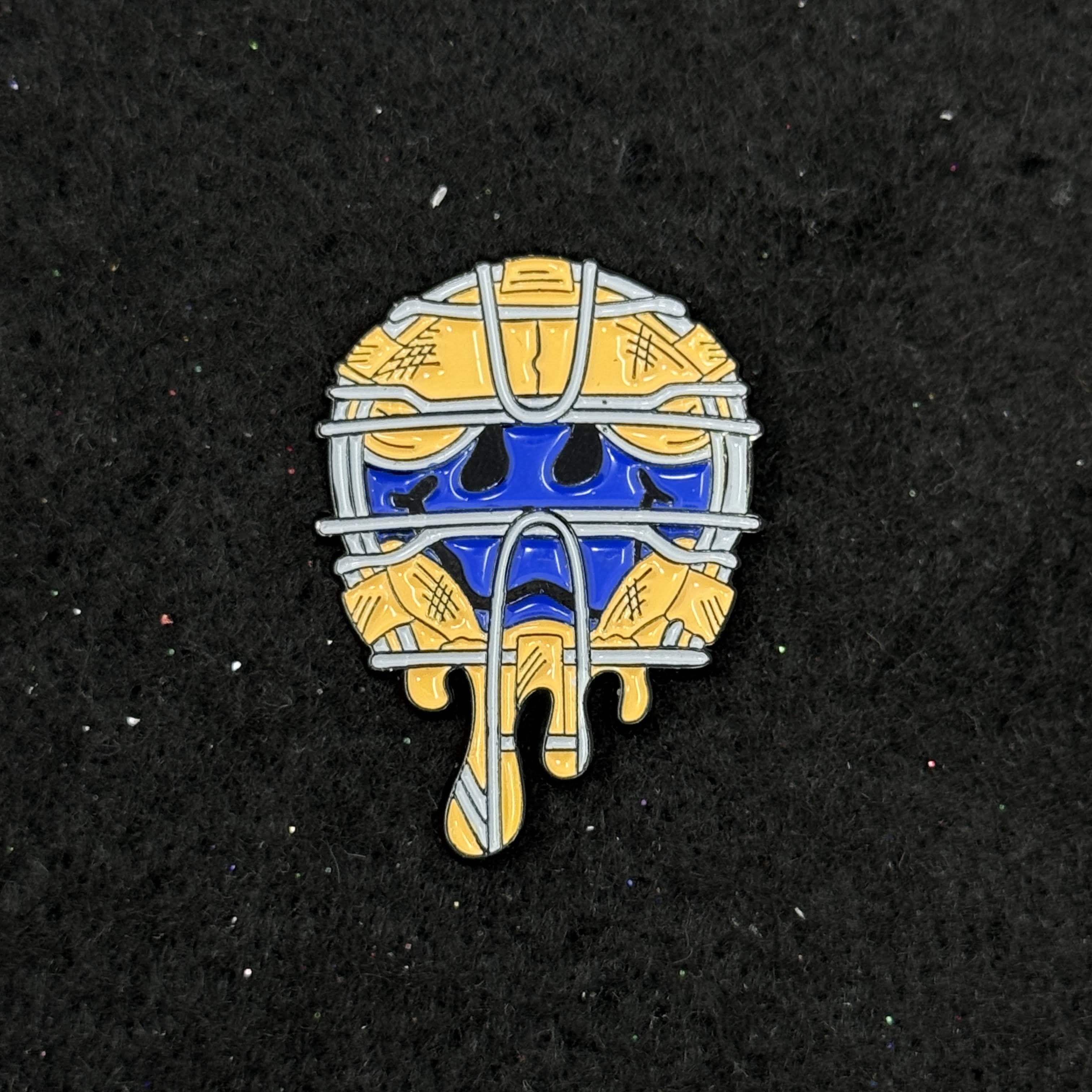 Blue Smiley Lightblue Accents Umpire Mask Graphic Pin