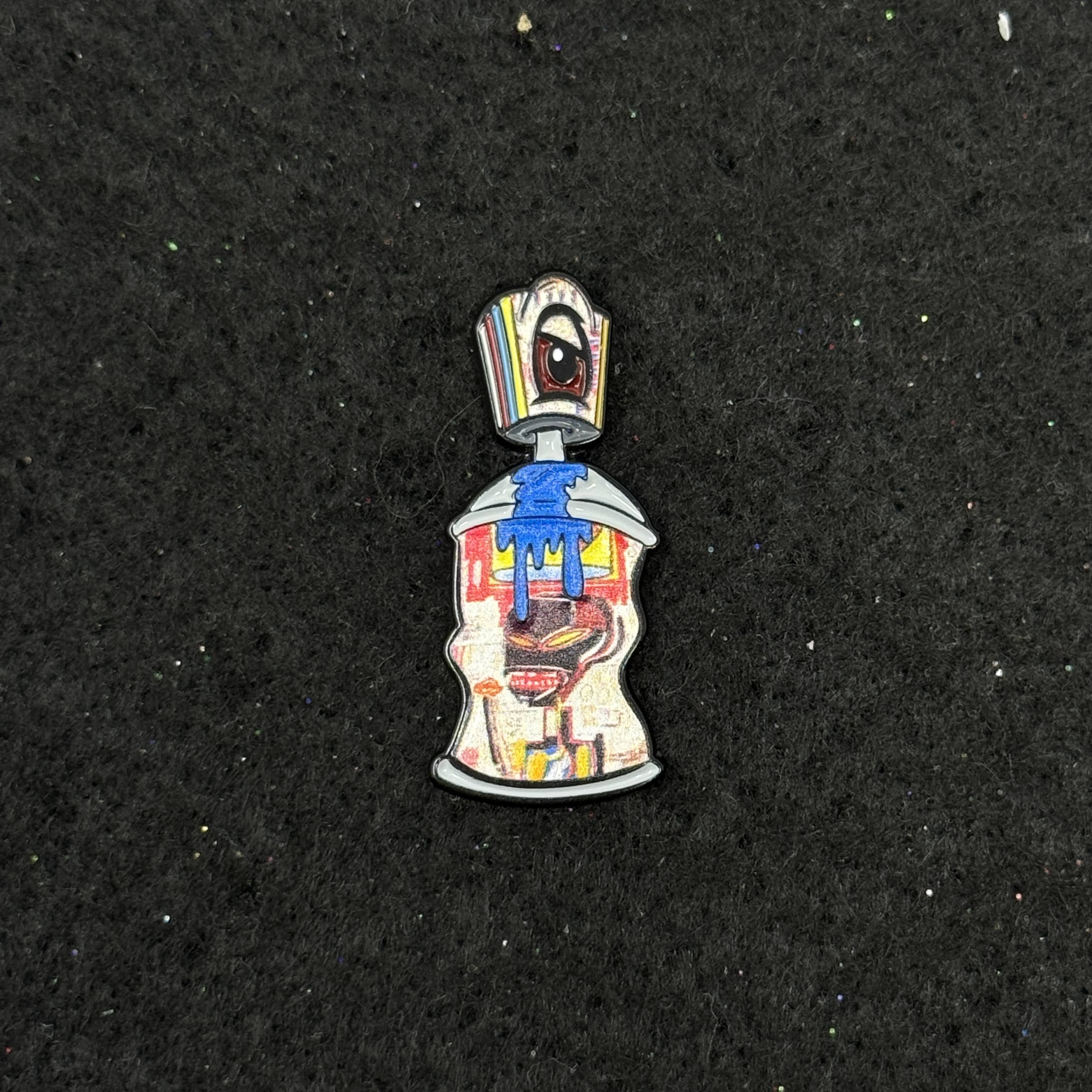 Basquiat Spray Paint Can Graphic Pin
