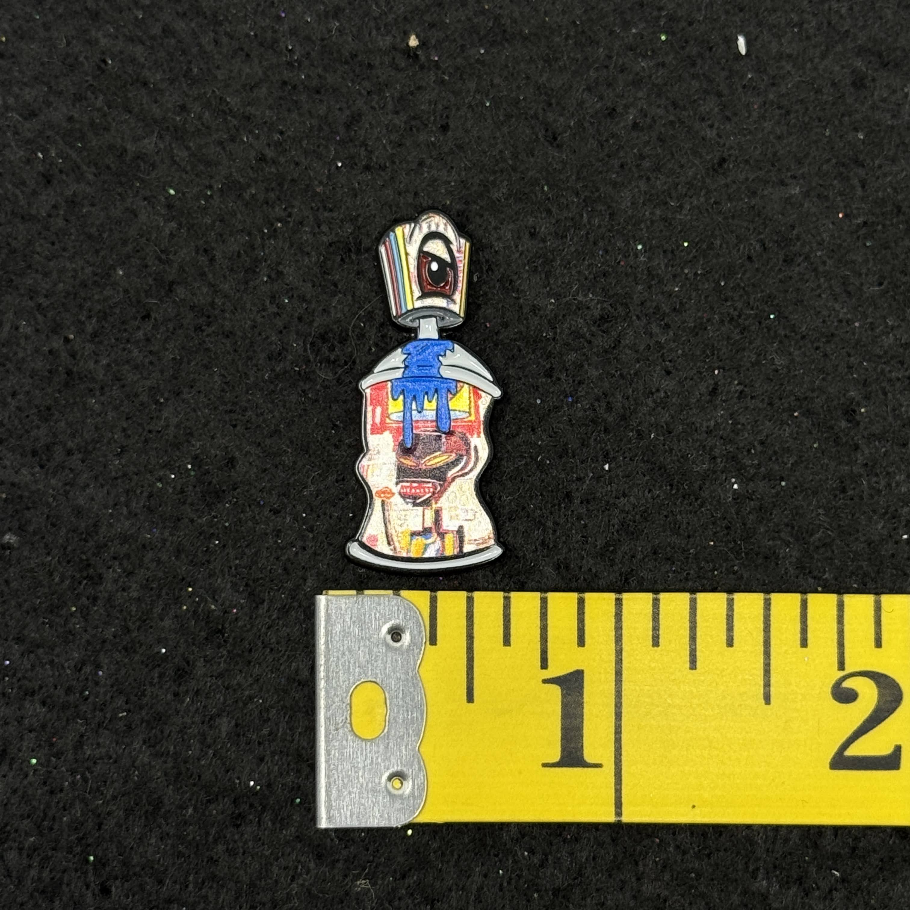 Halloween Candy Corn Spray Paint Can Graphic Pin