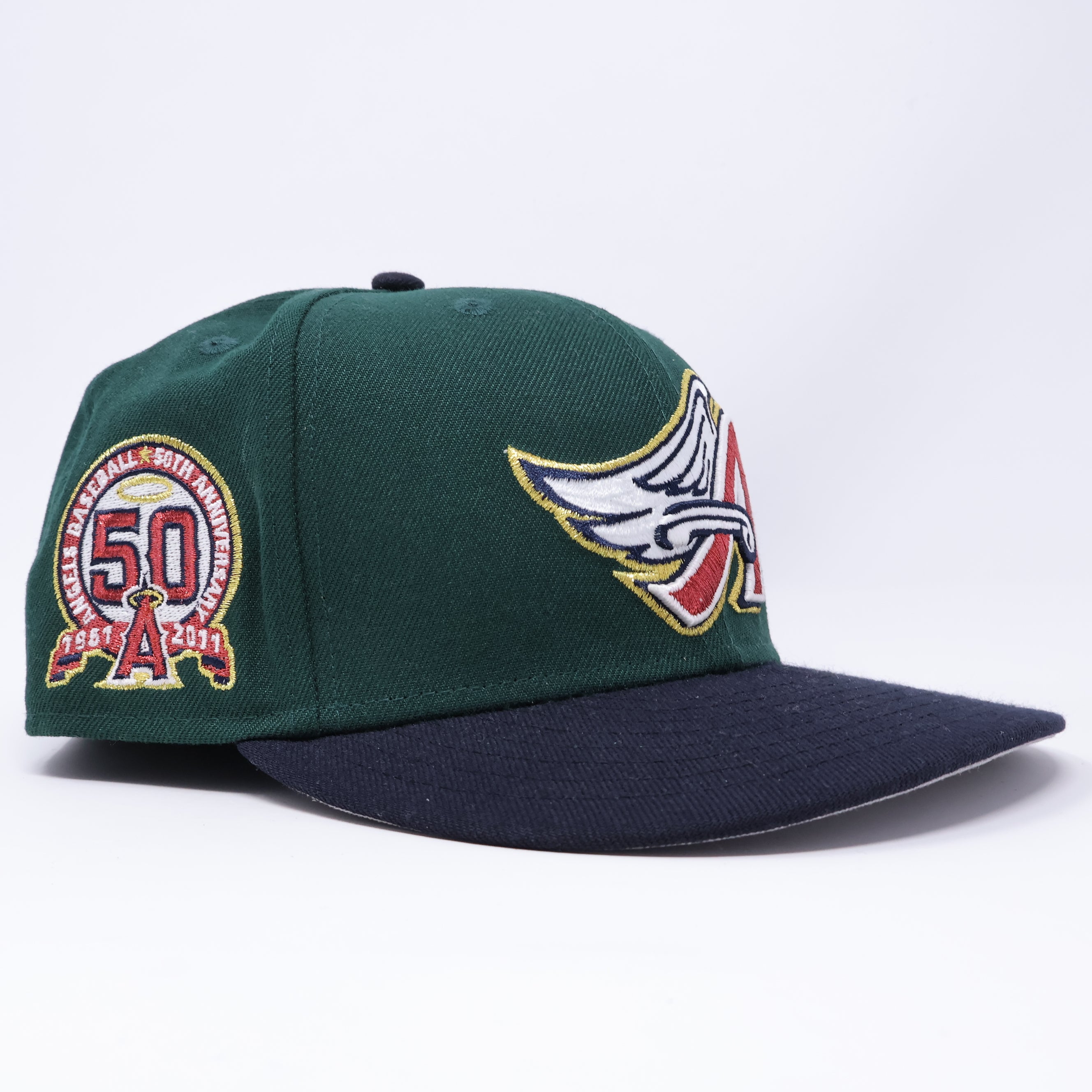 USED 3/4 Green Los Angeles Angels 50th Anniversary 59fifty New Era Fitted Hat Cap