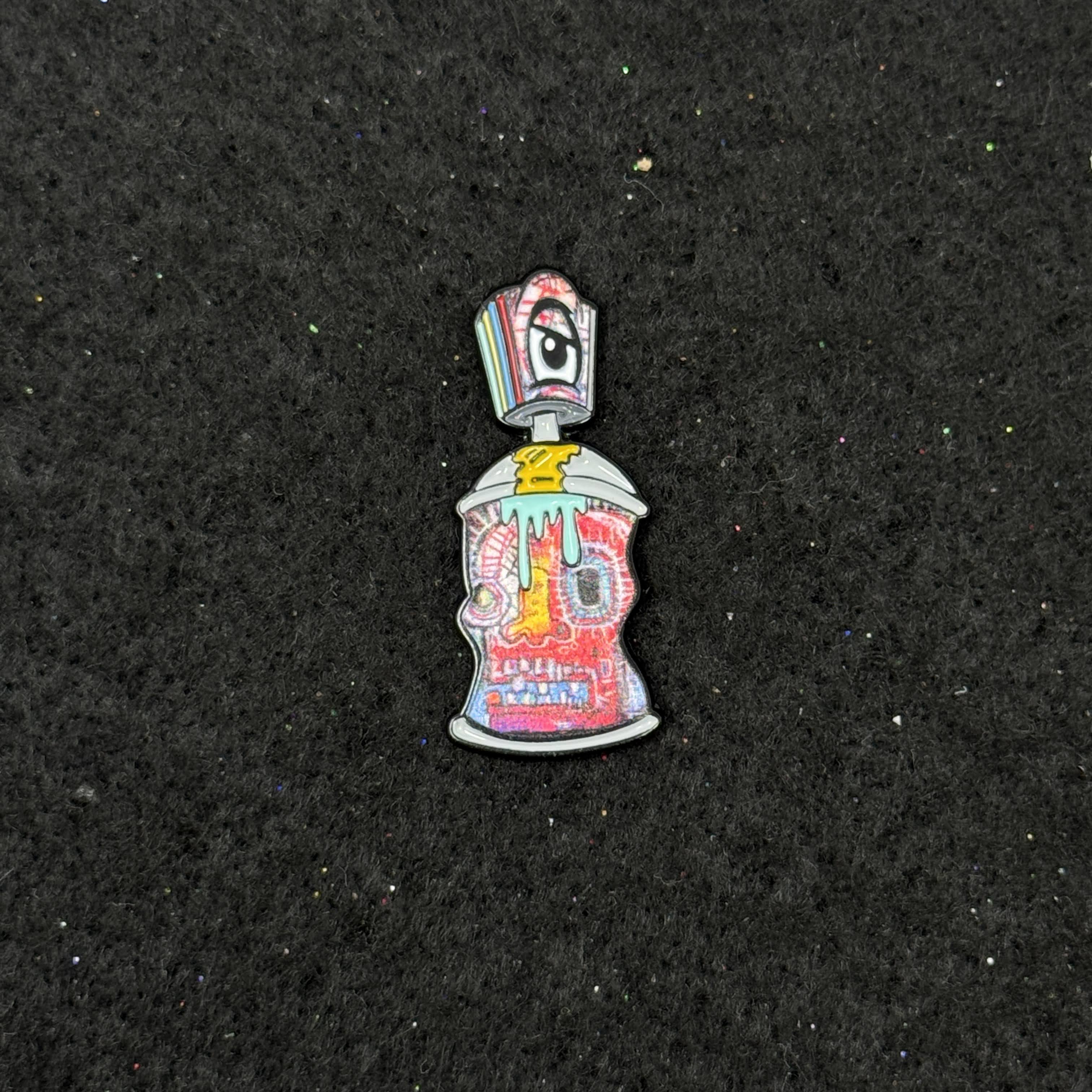 Basquiat Spray Paint Can Graphic Pin