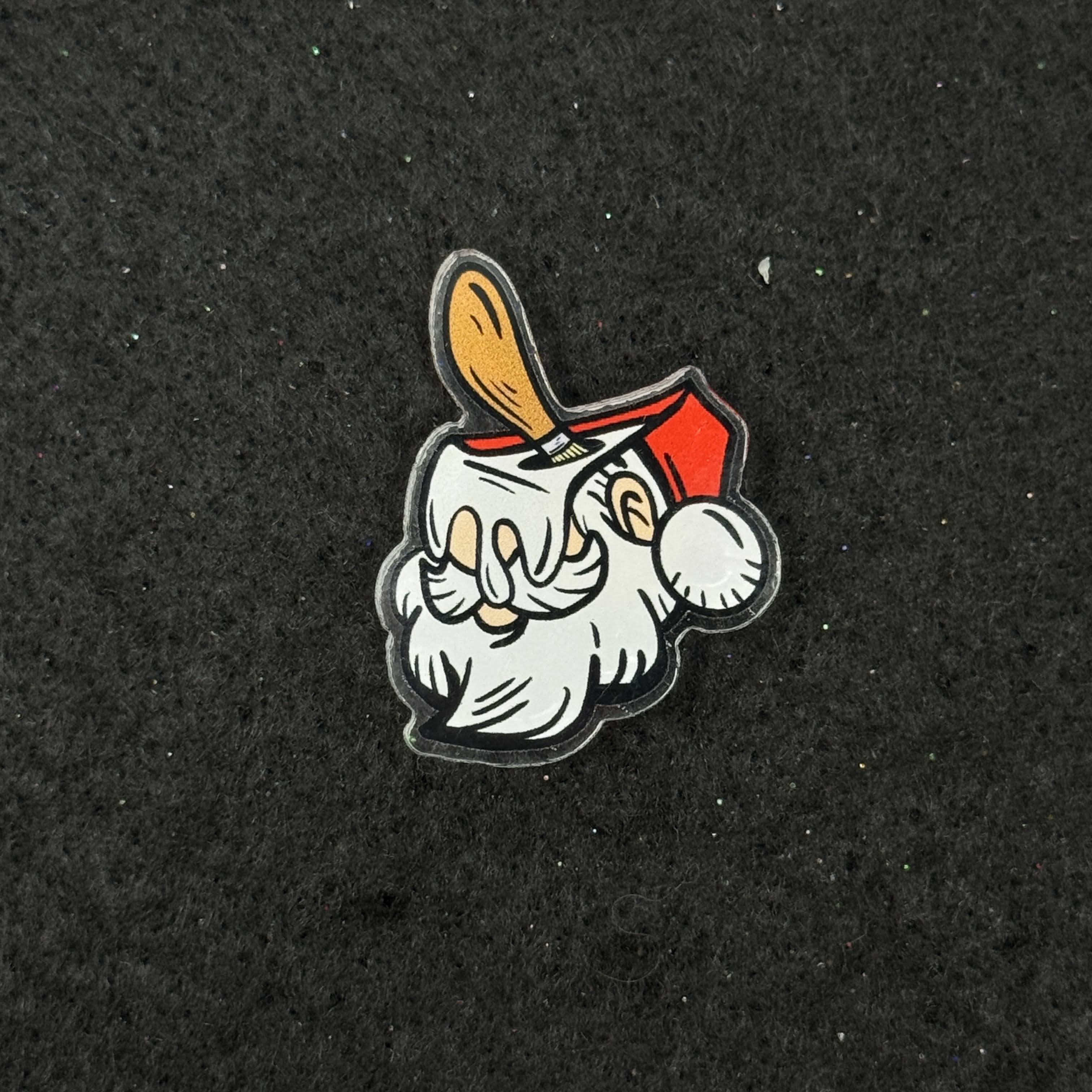 Santa Claus Paint Bucket Can Acrylic Graphic Pin