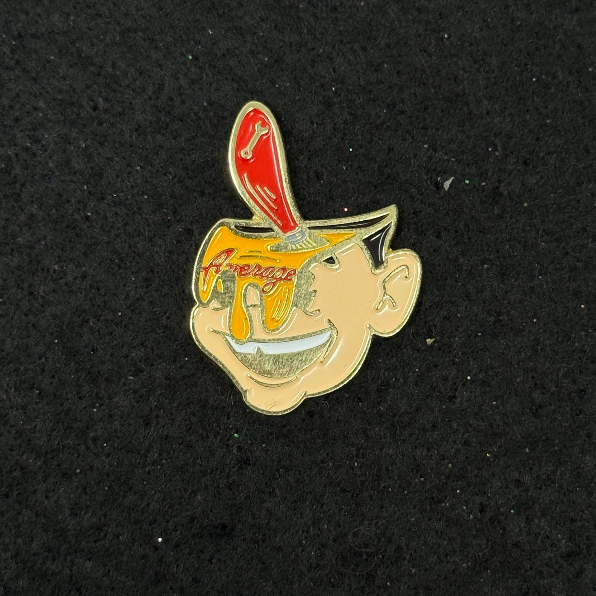 Man "Average" Bucket Graphic Pin