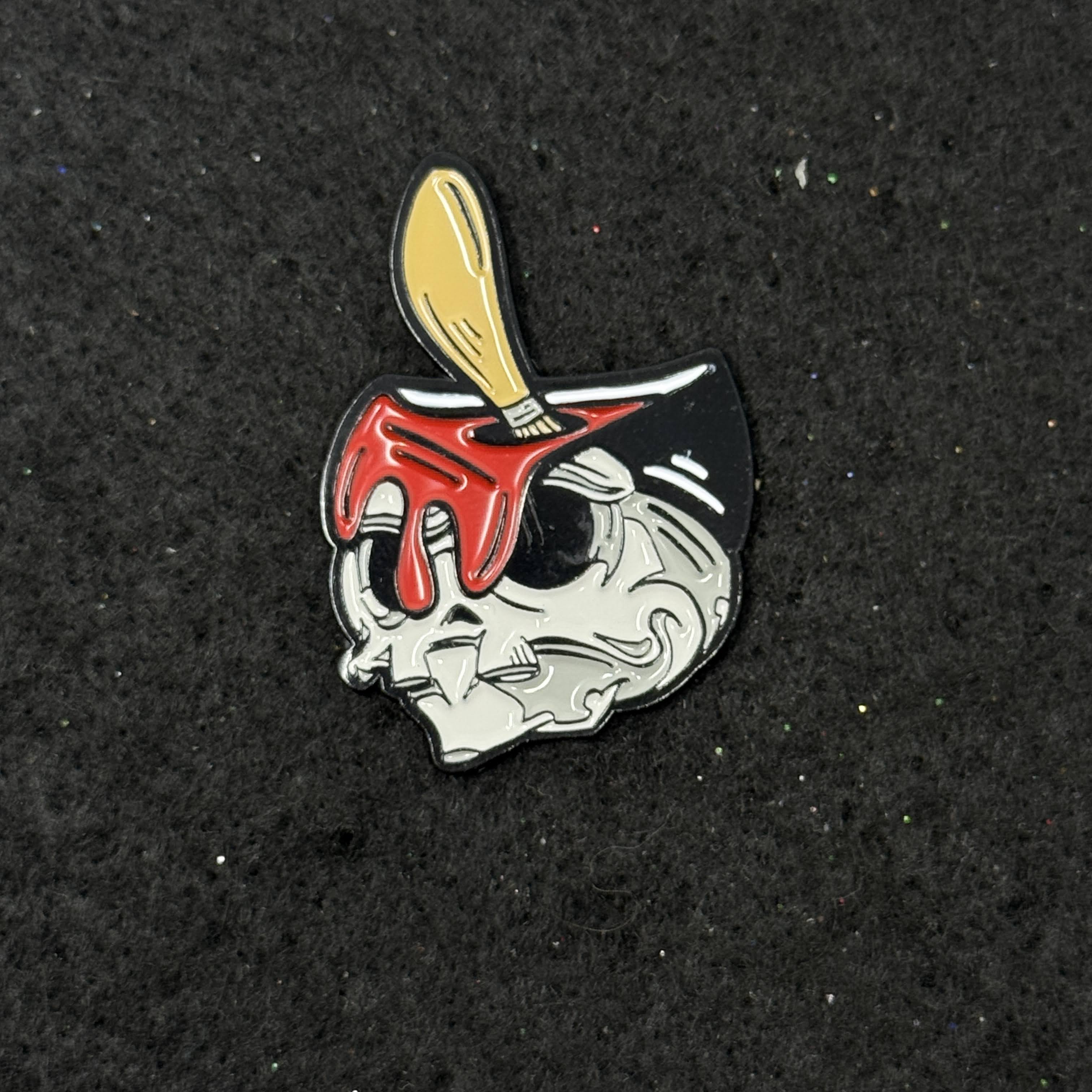 Skull Paint Bucket Umbrella Heights Graphic Pin