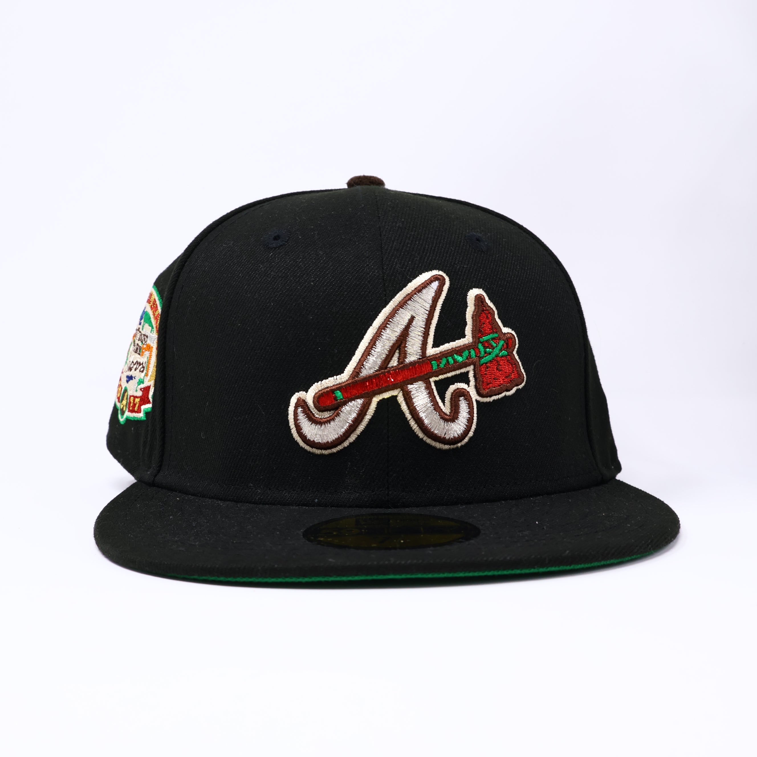 NWT 1/4 Black Atlanta Braves Suntrust Park 59fifty New Era Fitted Hat Cap