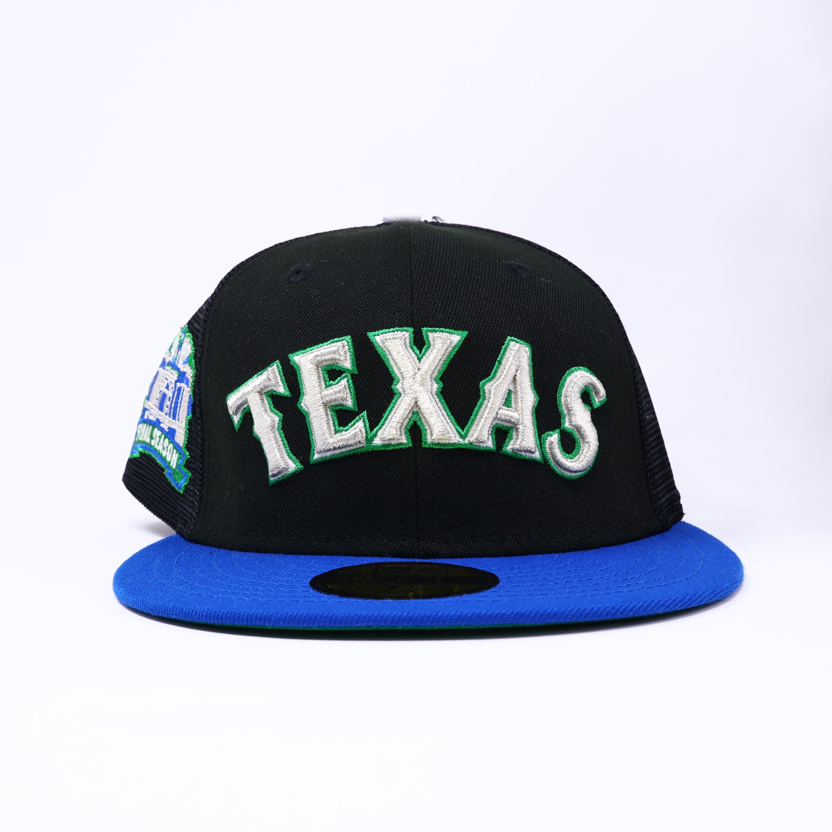 NWT 1/4 Black Trucker Dallas Texas Rangers Final Season 59fifty New Era Fitted Hat Cap