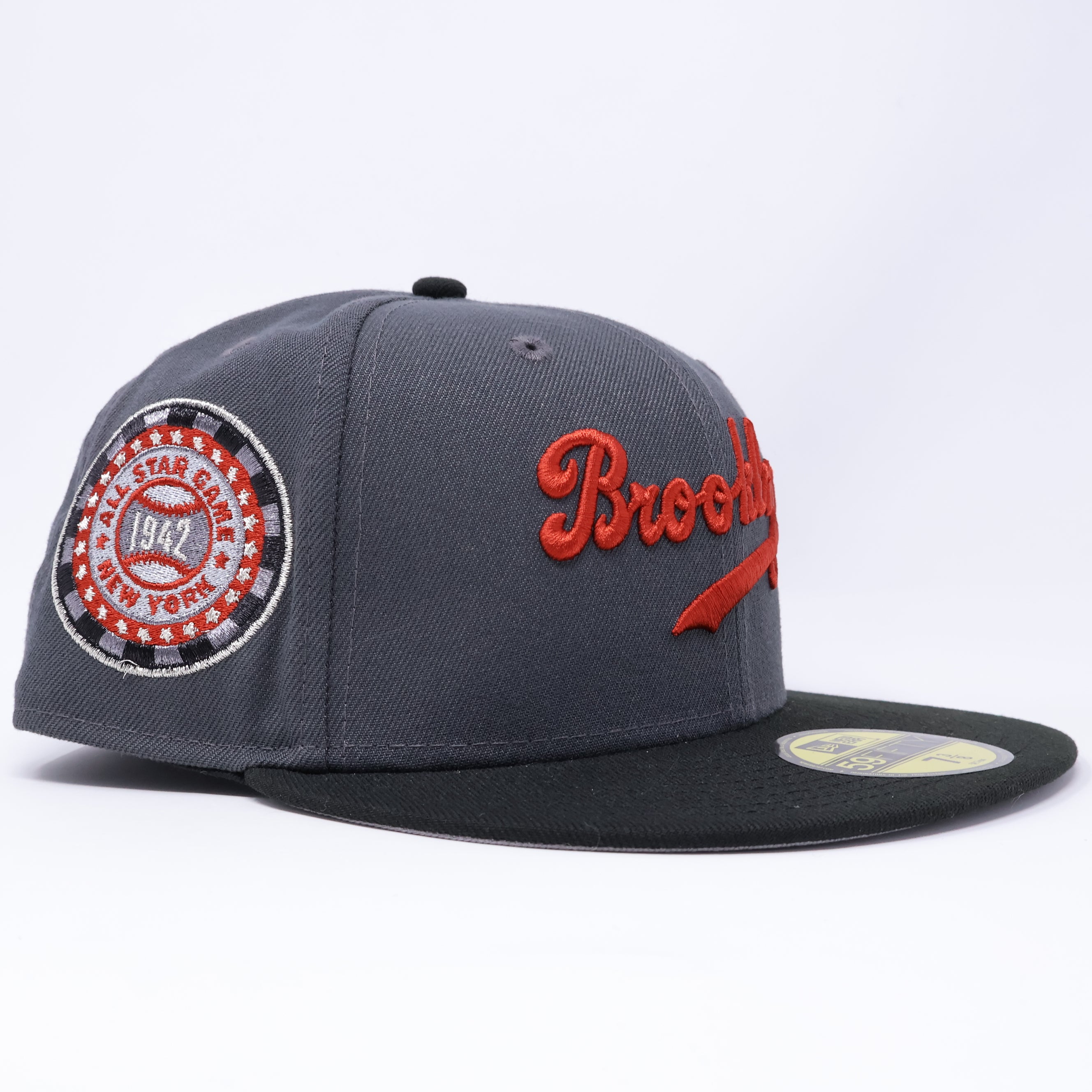 NWT 3/8 Gray Brooklyn Dodgers 1942 All-Star Game 59fifty New Era Fitted Hat Cap