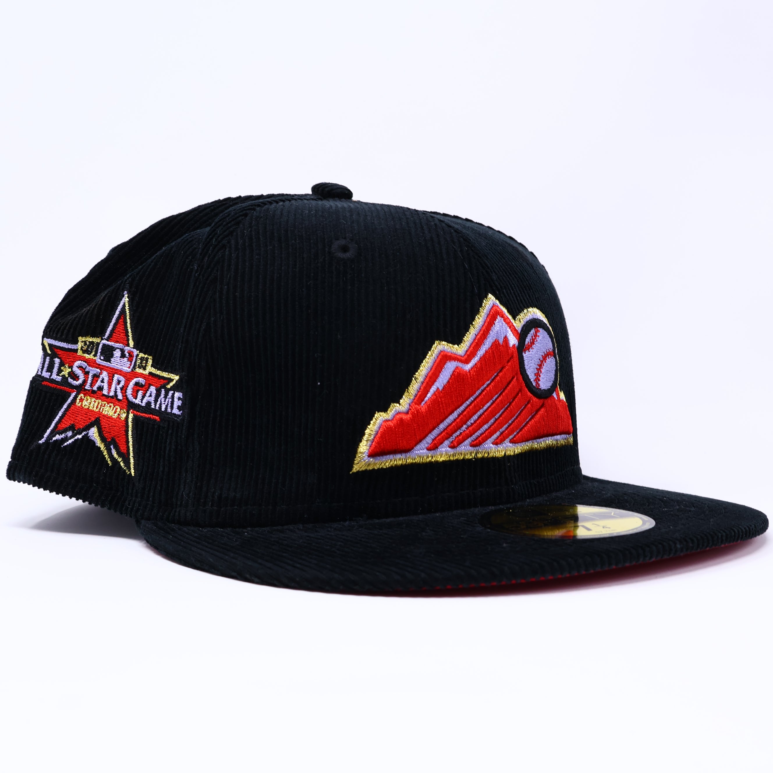 NEW 1/4 Black Corduroy Colorado Rockies 2021 All Star Game 59fifty New Era Fitted Hat Cap