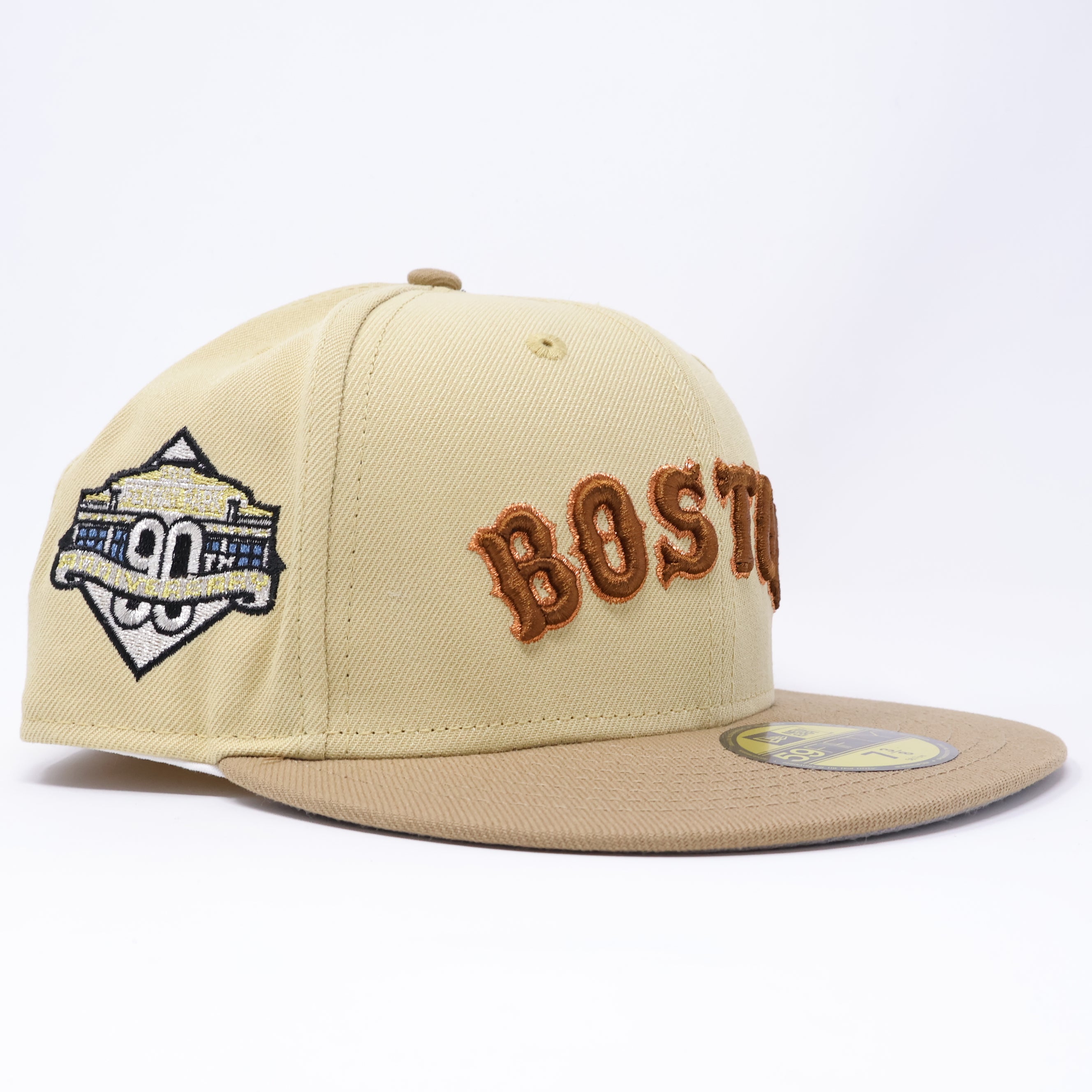 NWT 3/8 Khaki Boston Red Sox 90th Anniversary 59fifty New Era Fitted Hat Cap