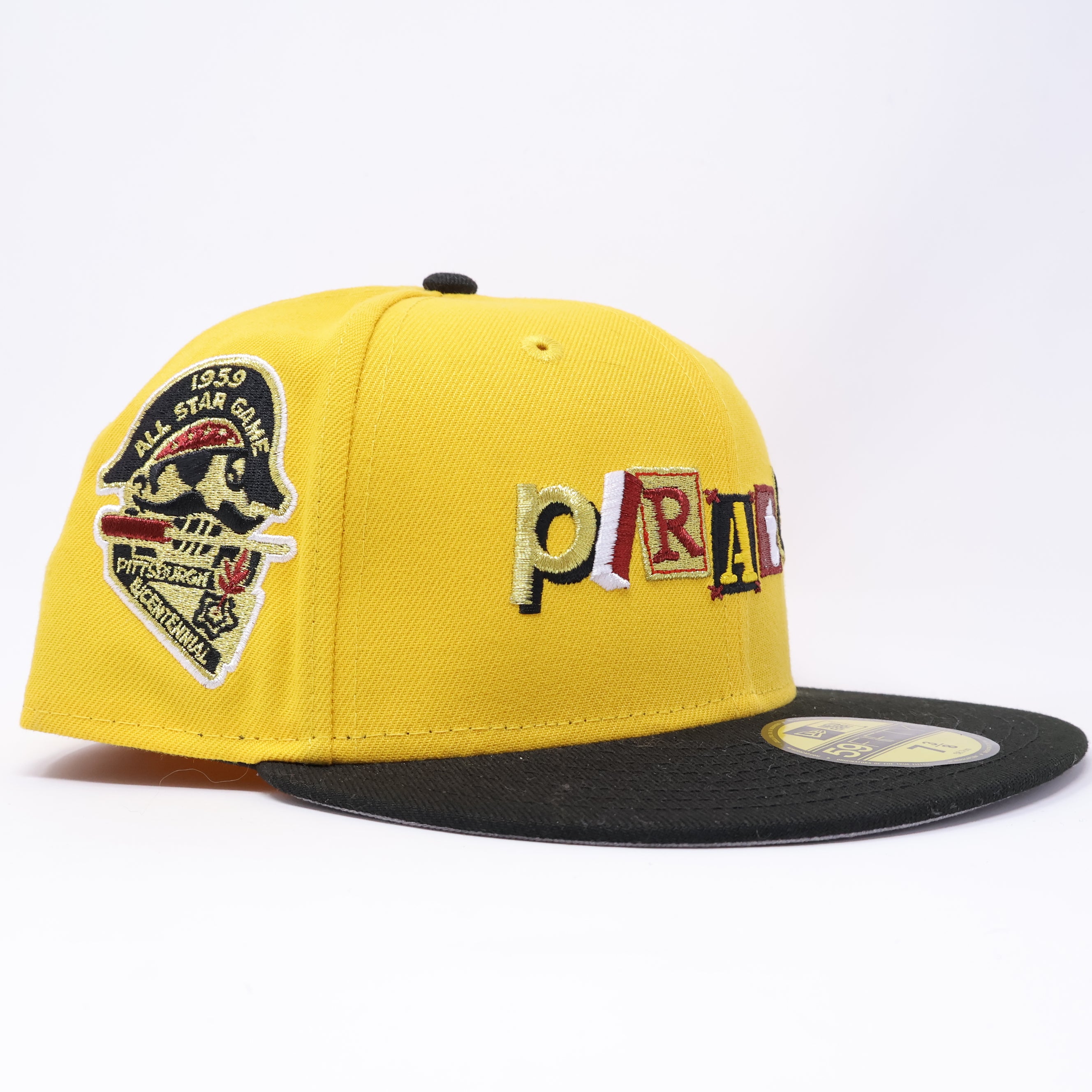 NWT 3/8 Yellow Pittsburgh Pirates 1959 All-Star Game 59fifty New Era Fitted Hat Cap