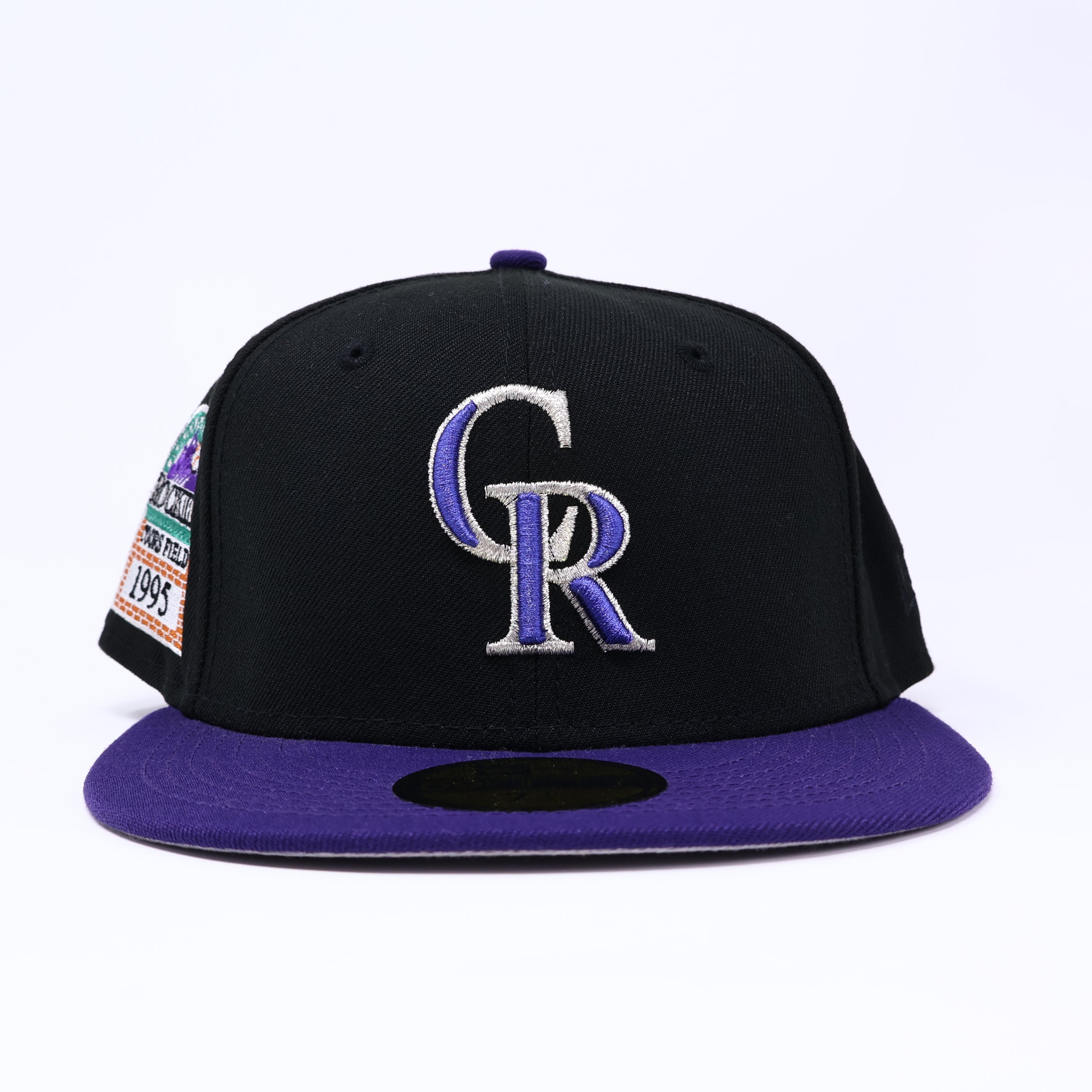 NEW 1/4 Black Colorado Rockies 1995 Coors Field Hatclub 59fifty New Era Fitted Hat Cap