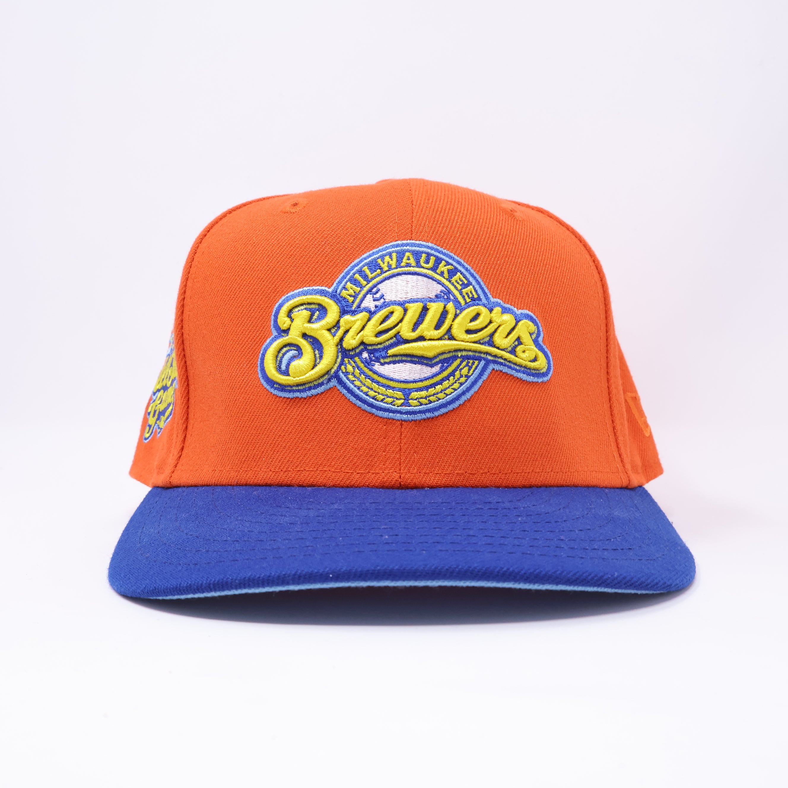 USED 3/8 Orange Milwaukee Brewers All-Star Game 59fifty New Era Fitted Hat Cap