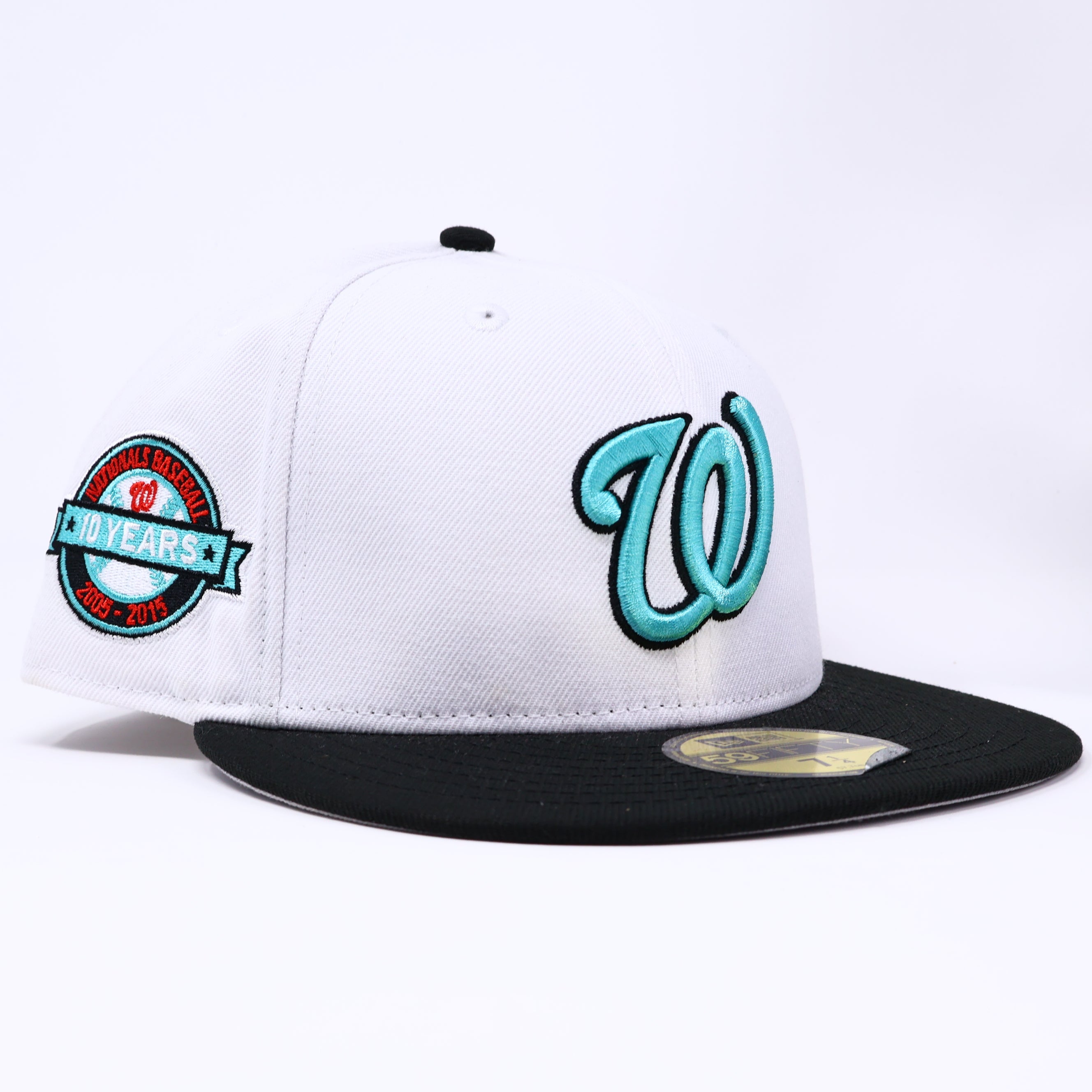 NEW 1/4 White Washington Nationals 10 Years Hatclub 59fifty New Era Fitted Hat Cap