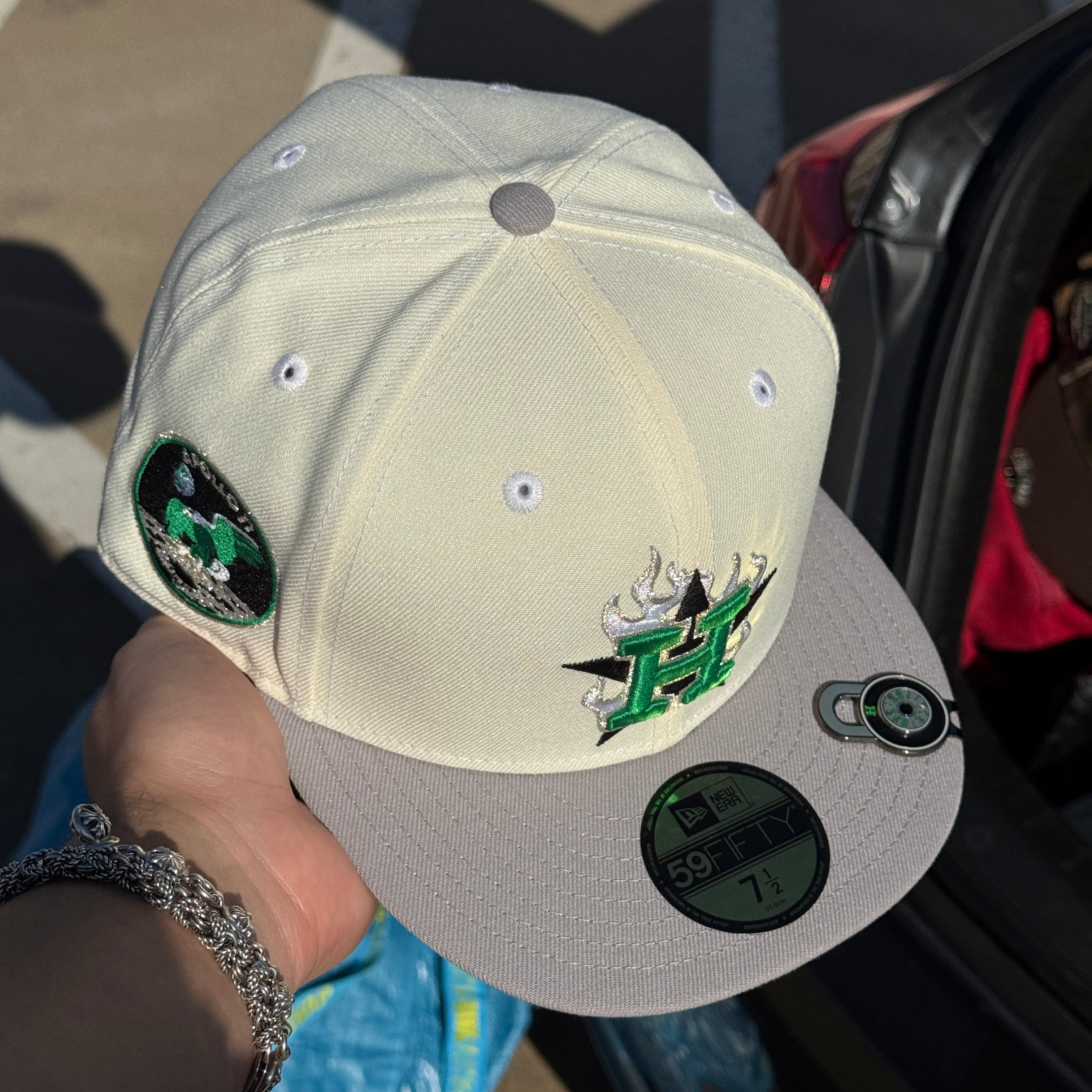 NWT 1/2 Chrome Houston Astros Apollo 11 59fifty New Era Fitted Hat Cap