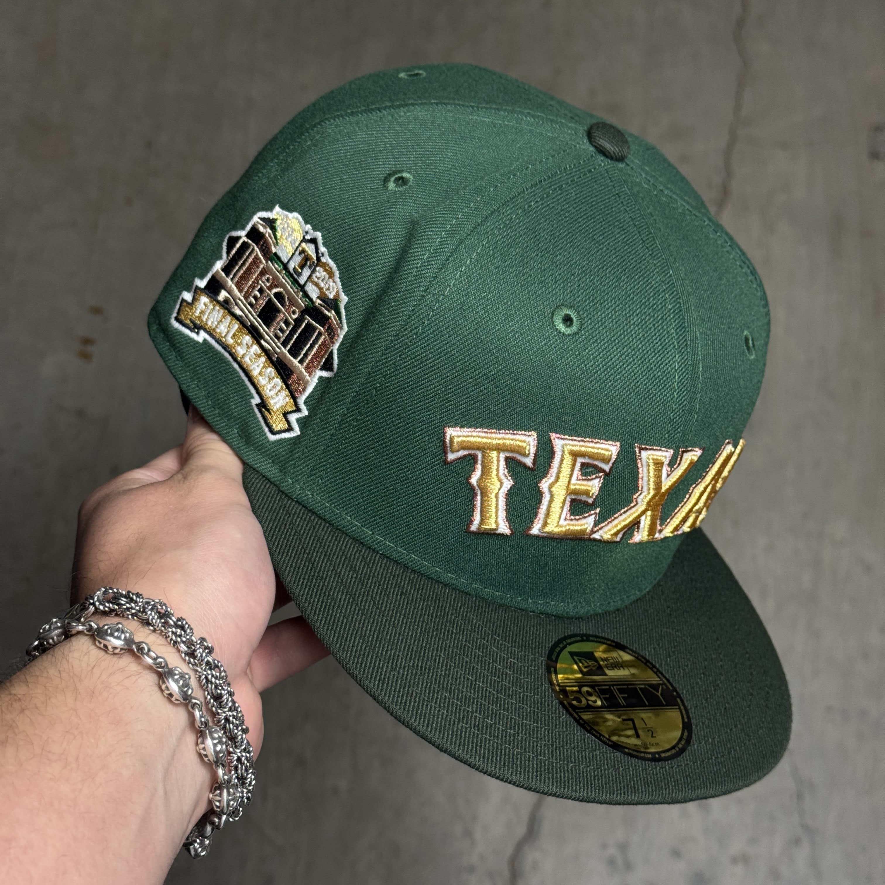 NWT 1/2 Green Dallas Texas Rangers Final Season 59fifty New Era Fitted Hat Cap