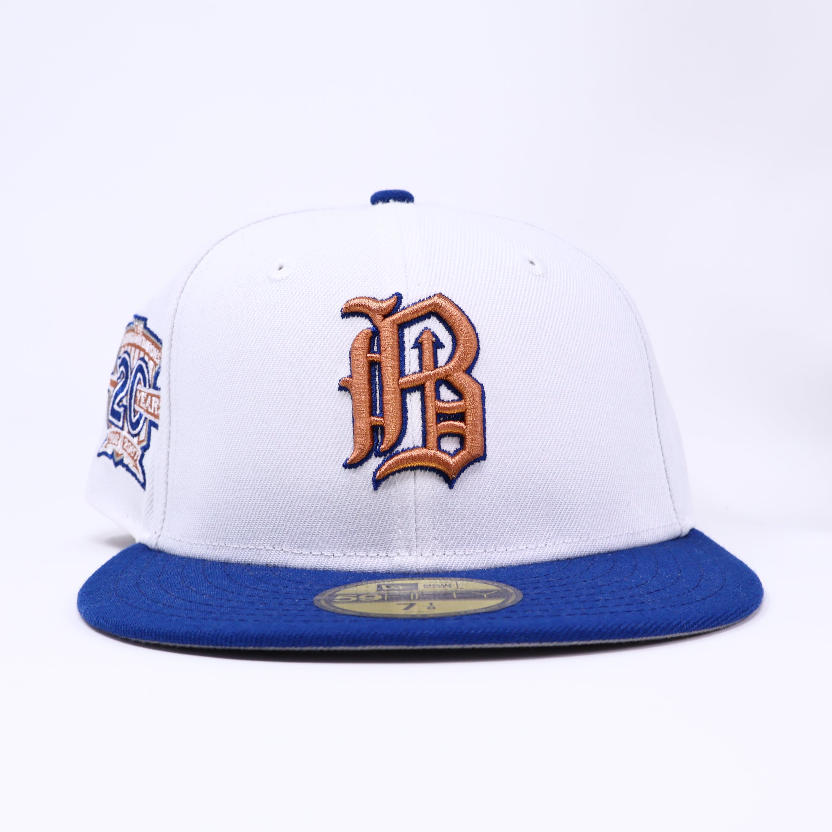 NEW 7 1/8 White Birmingham Barons 20 Years Southern League 59FIFTY New Era Fitted Hat