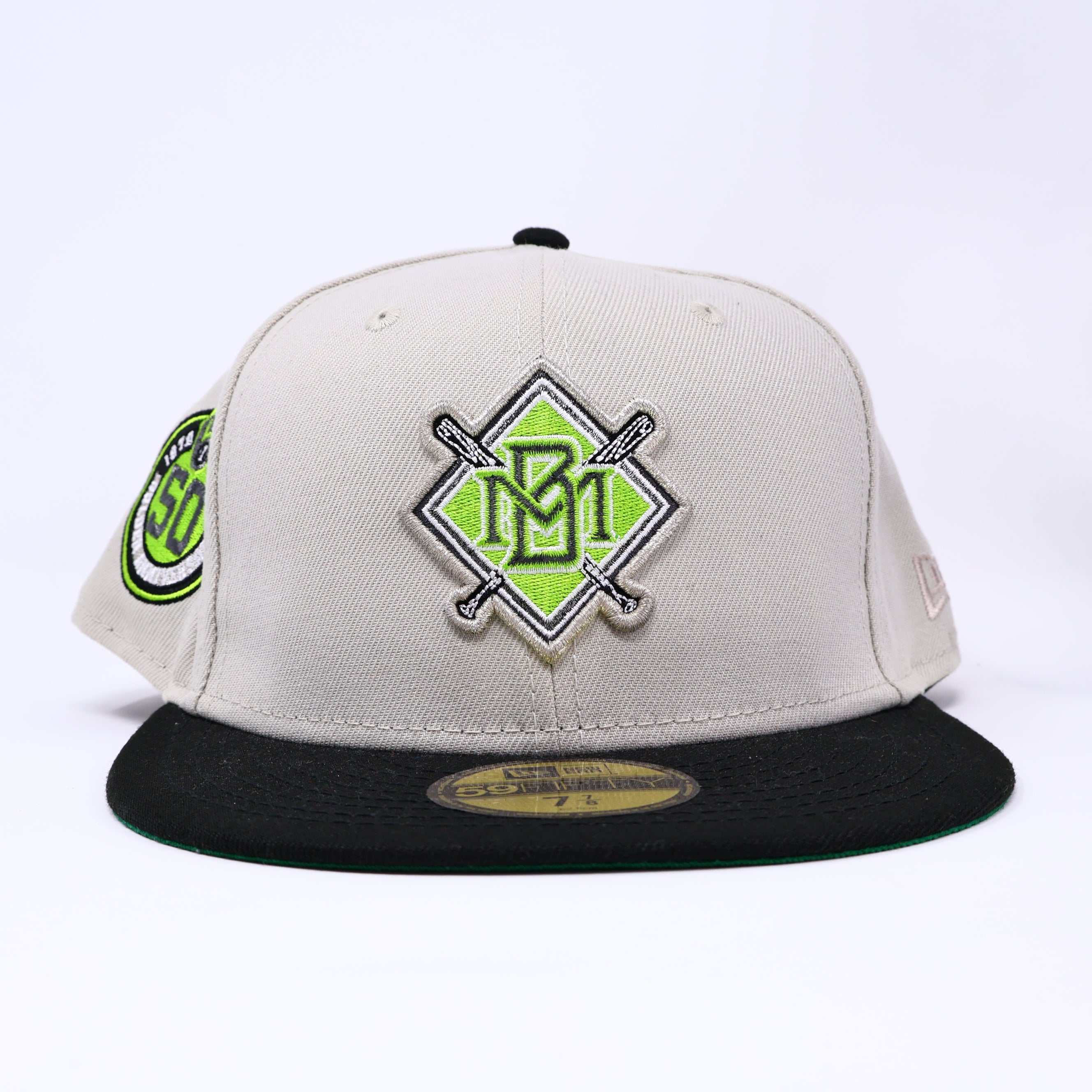NWT 7/8 Stone Milwaukee Brewers 50th Anniversary 59fifty New Era Fitted Hat Cap