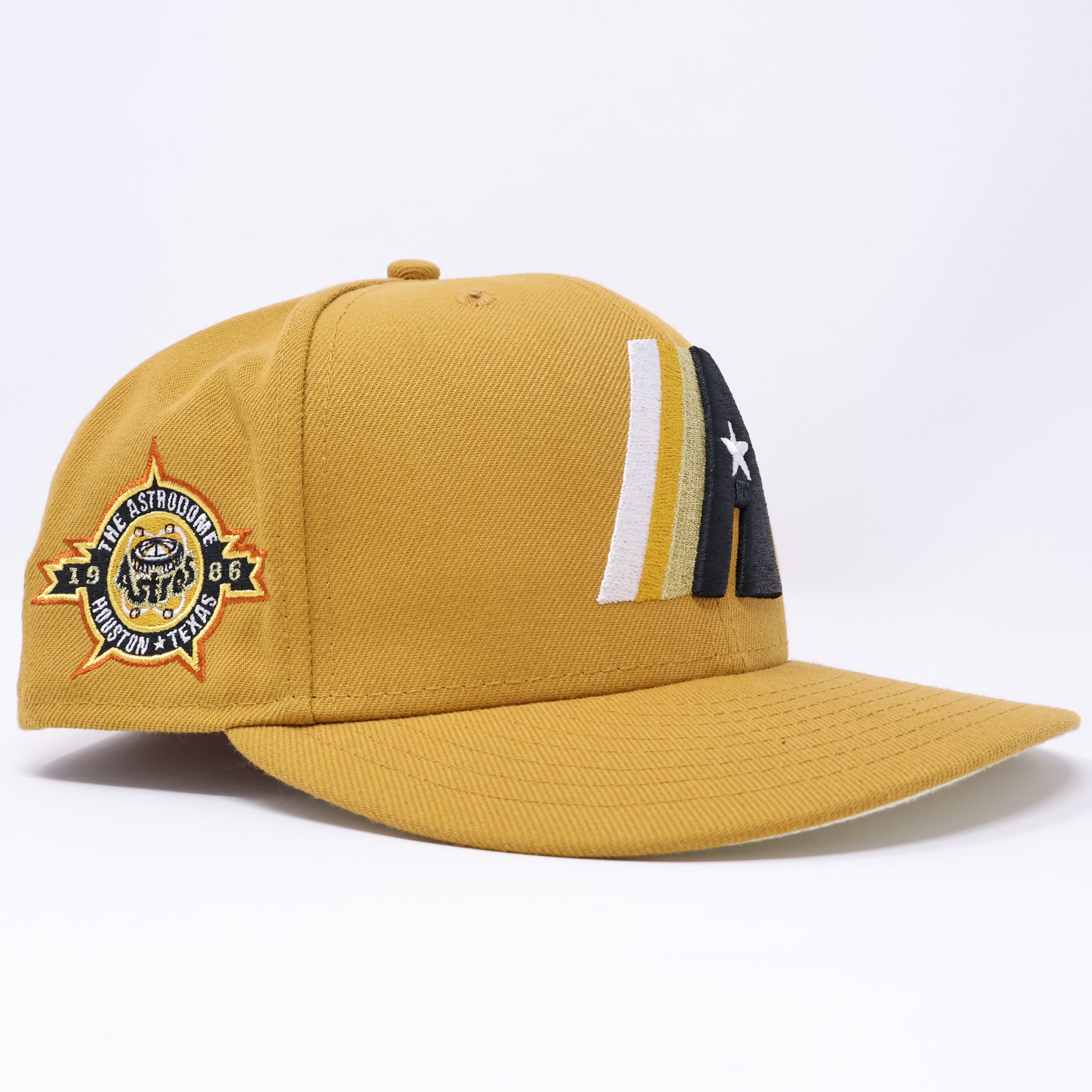USED 3/8 Khaki Houston Astros 1986 Astrodome 59fifty New Era Fitted Hat Cap