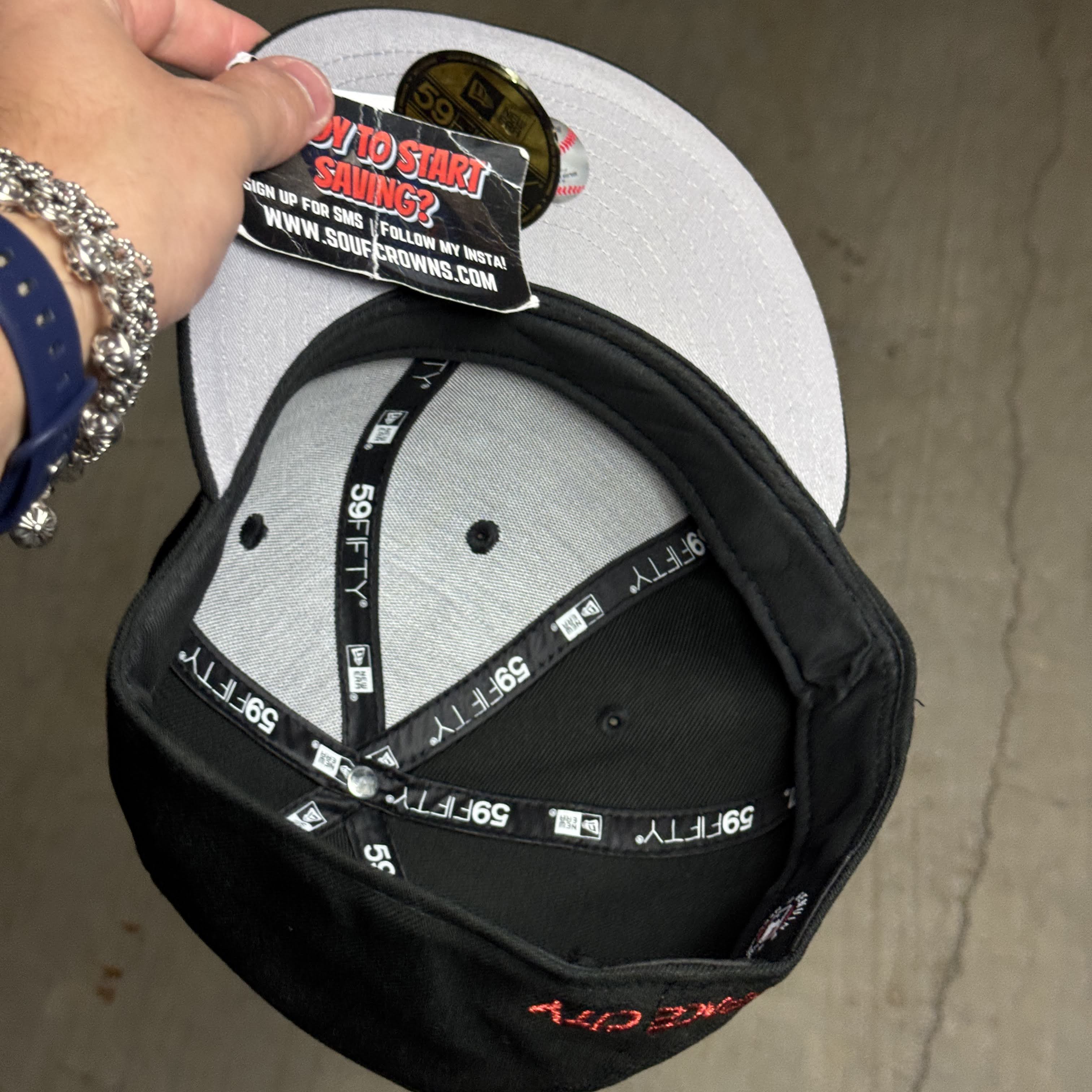 USED 5/8 Black Houston Astros Space City Connect 59fifty New Era Fitted Hat Cap