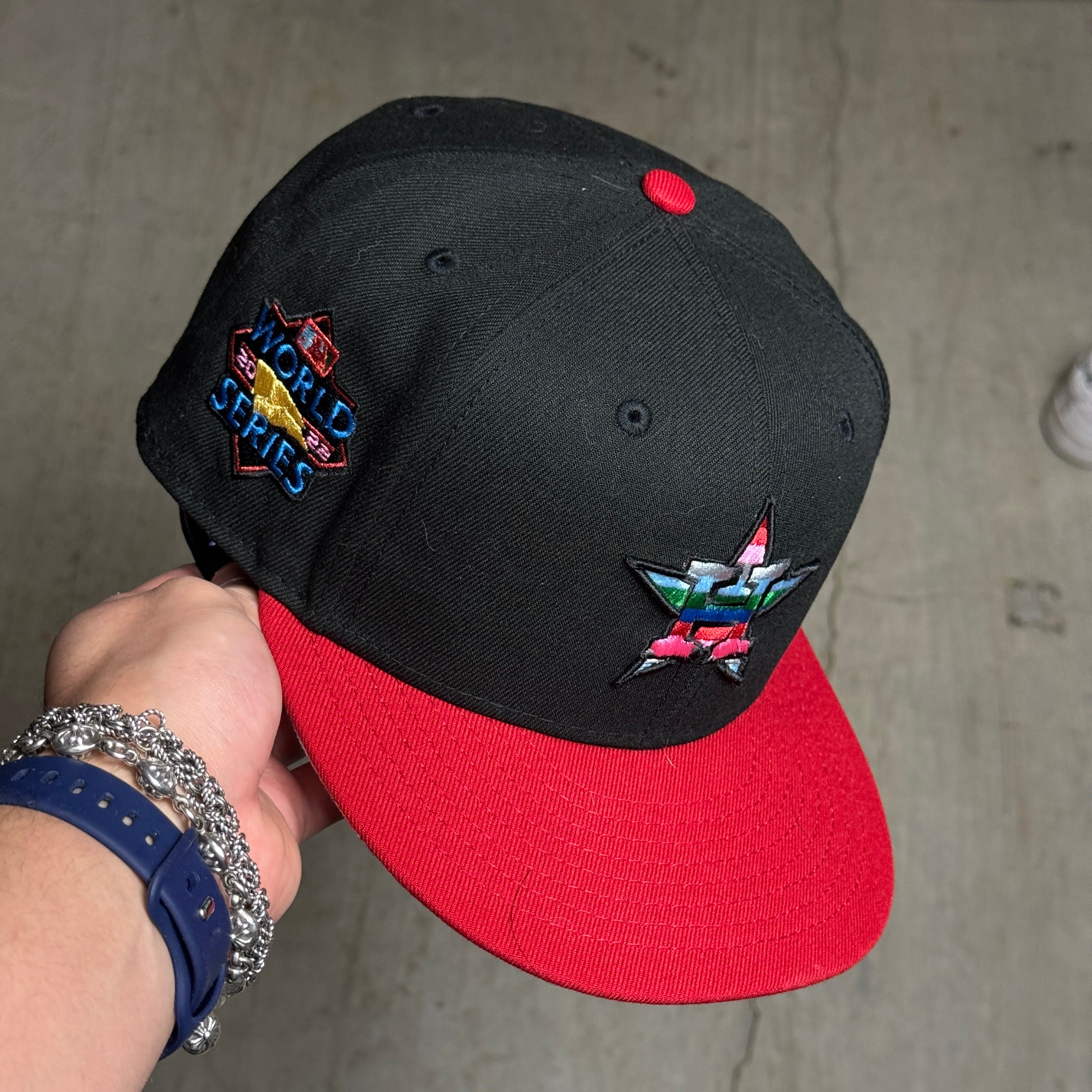 USED 5/8 Black Houston Astros 2022 World Series 59fifty New Era Fitted Hat Cap