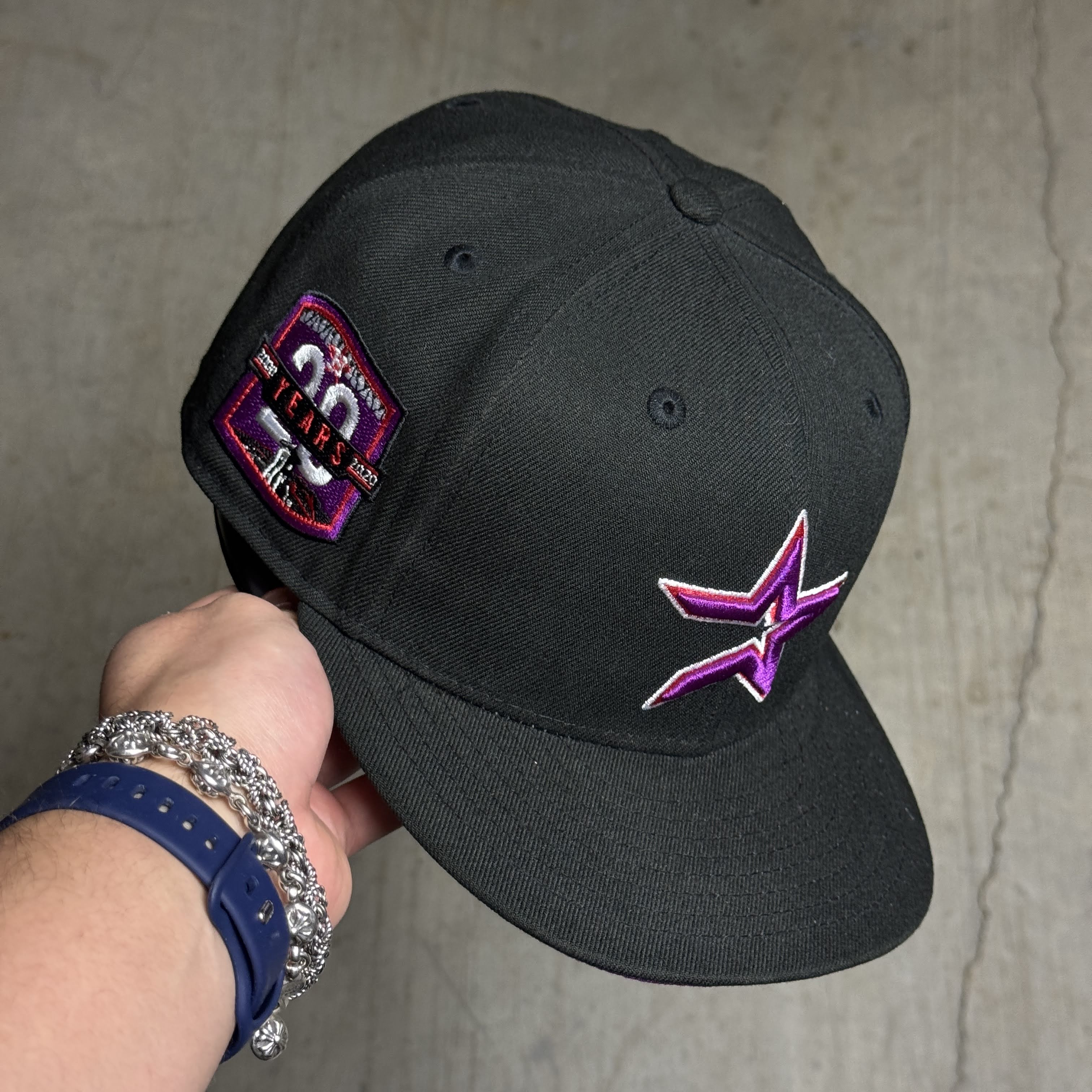 USED 5/8 Black Houston Astros 20 Years 59fifty New Era Fitted Hat Cap