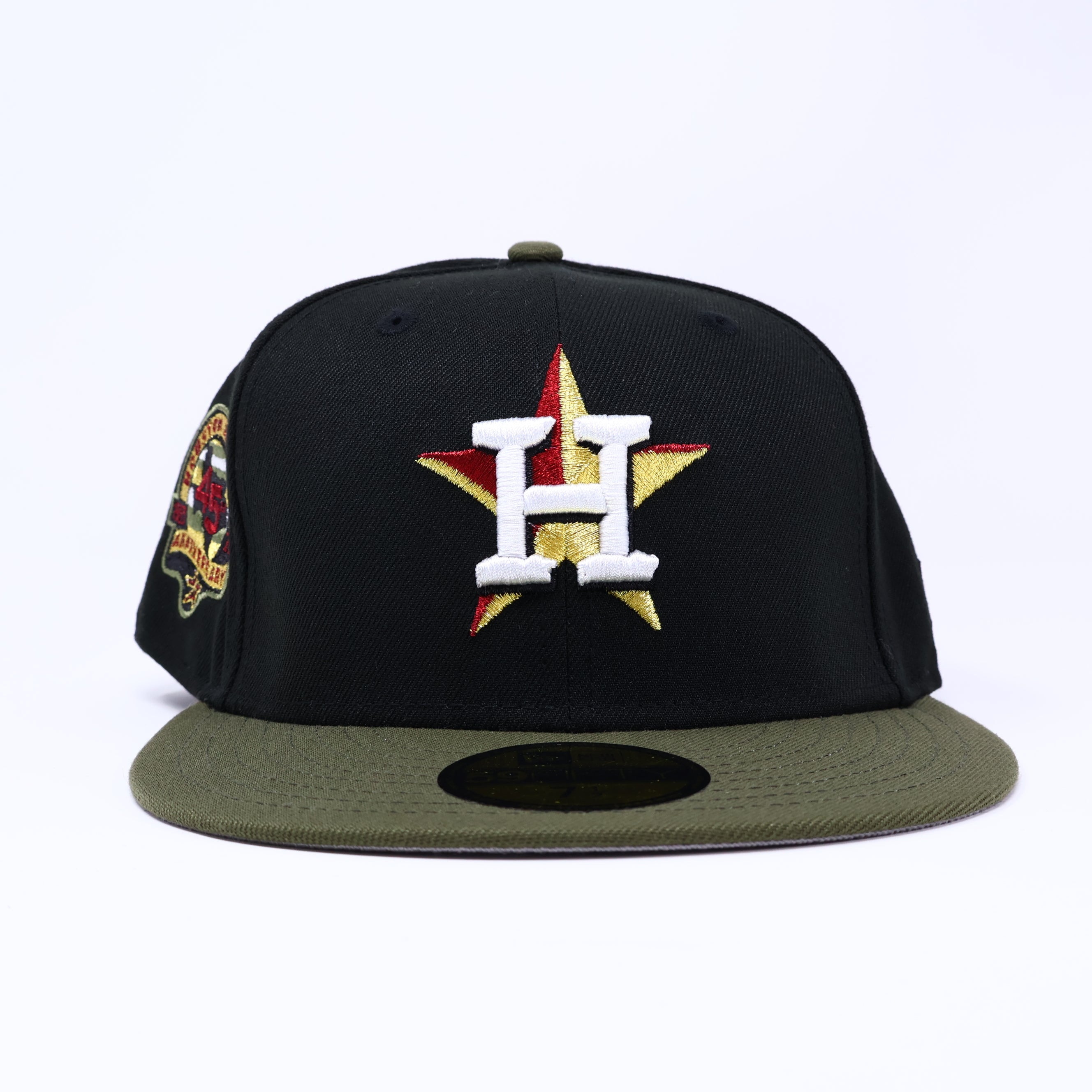 NWT 1/2 Black Houston Astros 45th Anniversary 59fifty New Era Fitted Hat Cap
