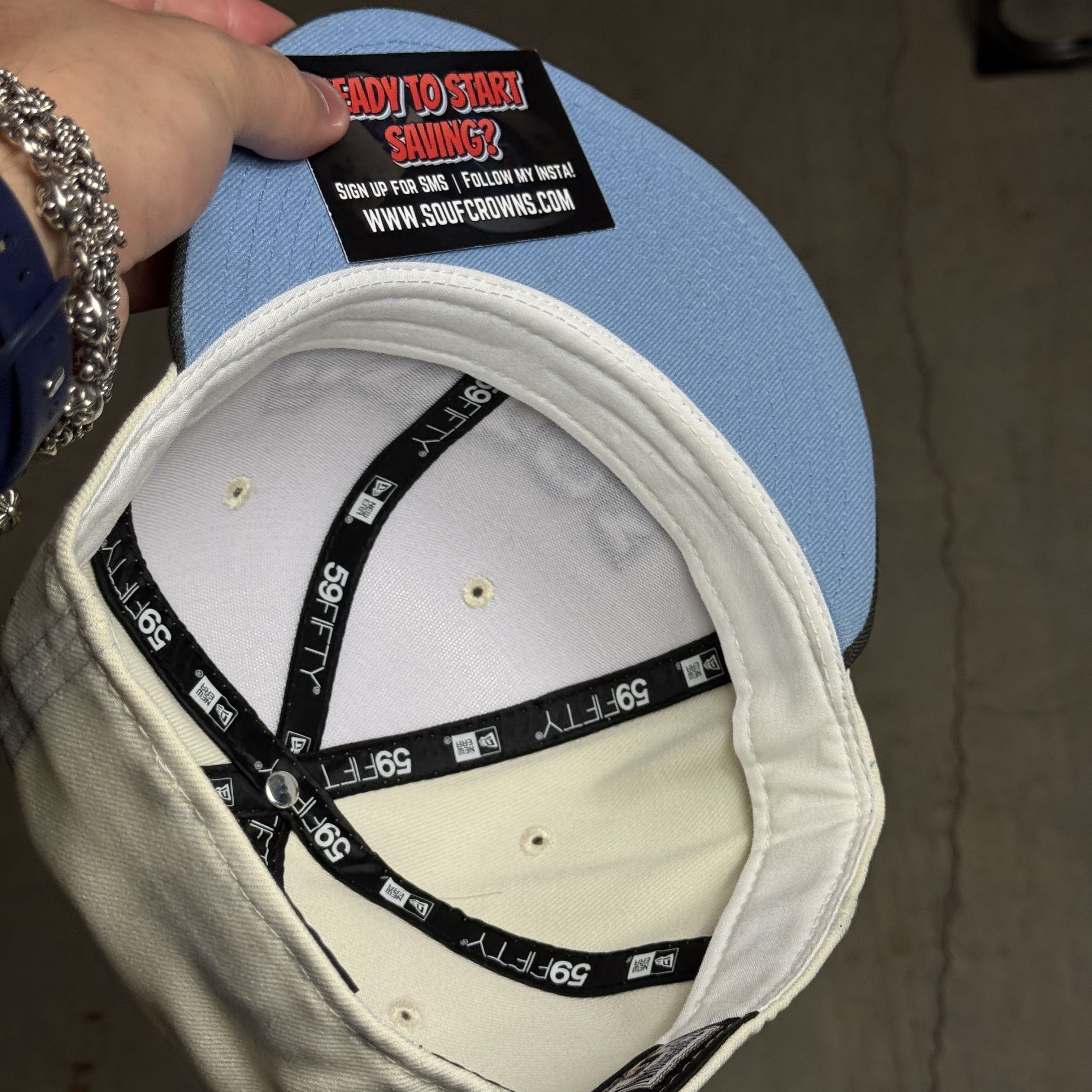 USED 5/8 Chrome Houston Astros Silver Anniversary 59fifty New Era Fitted Hat Cap