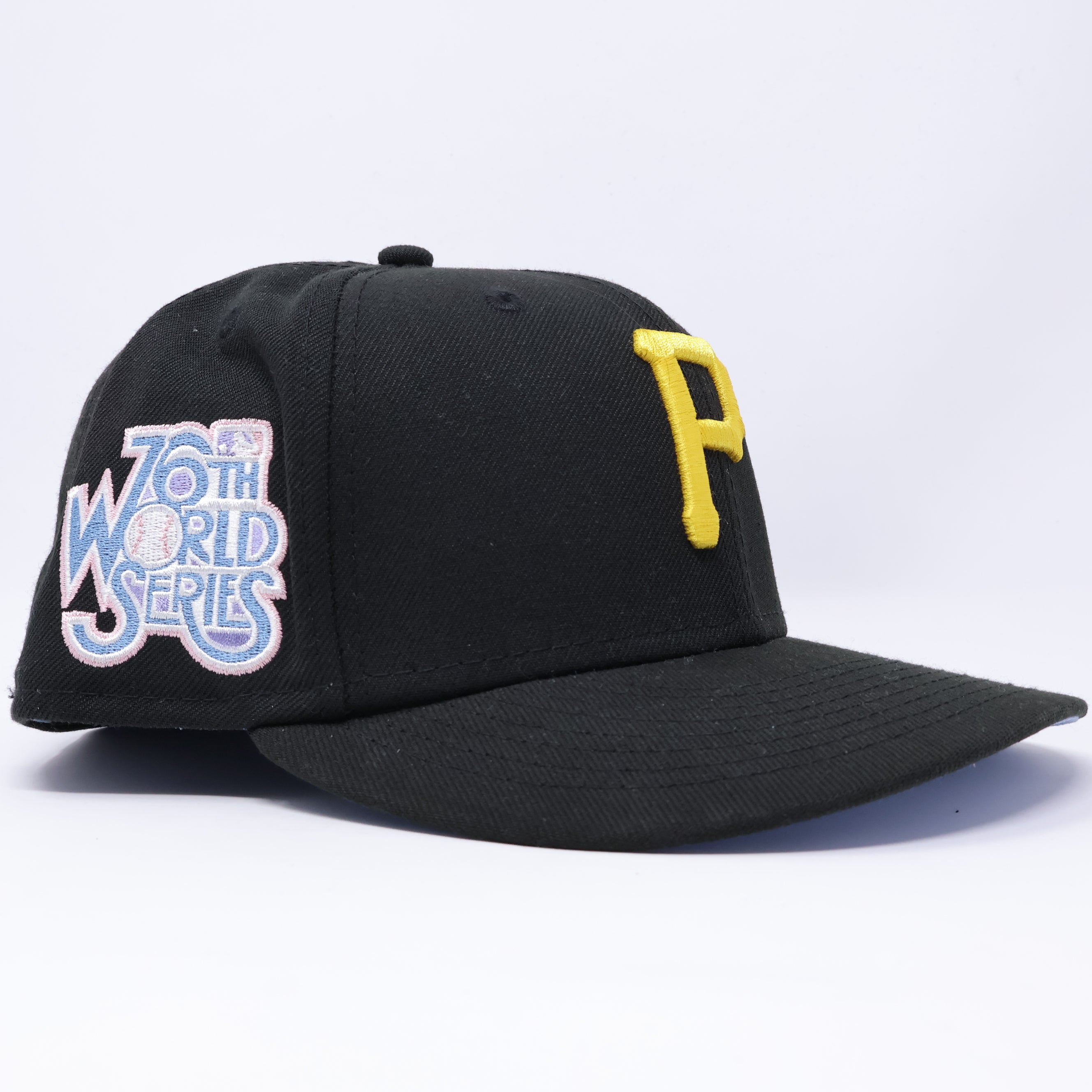 USED 3/8 Black Pittsburgh Pirates 76th World Series 59fifty New Era Fitted Hat Cap