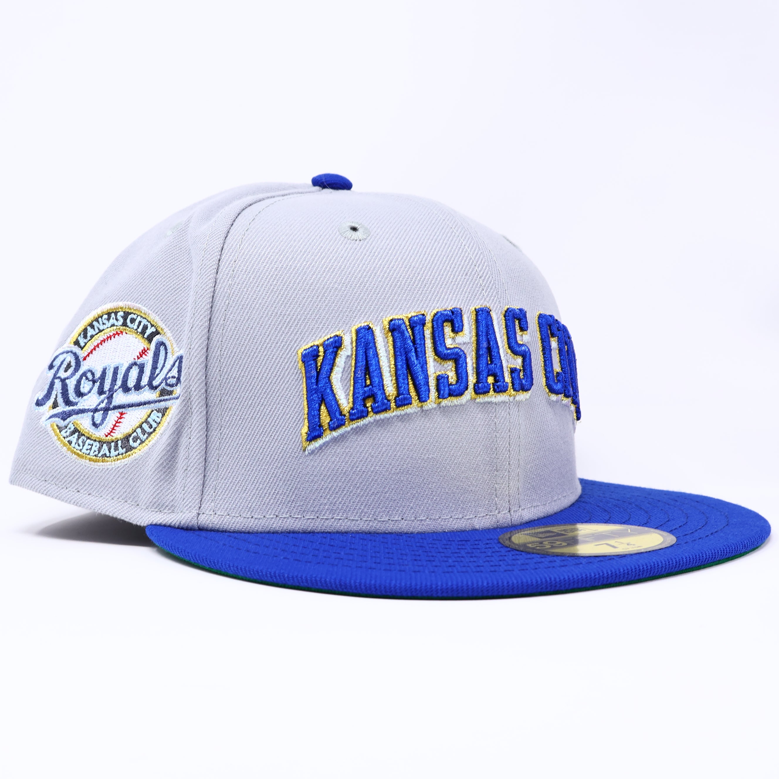 NWT 1/4 Gray Kansas City Royals Baseball Club 59fifty New Era Fitted Hat Cap