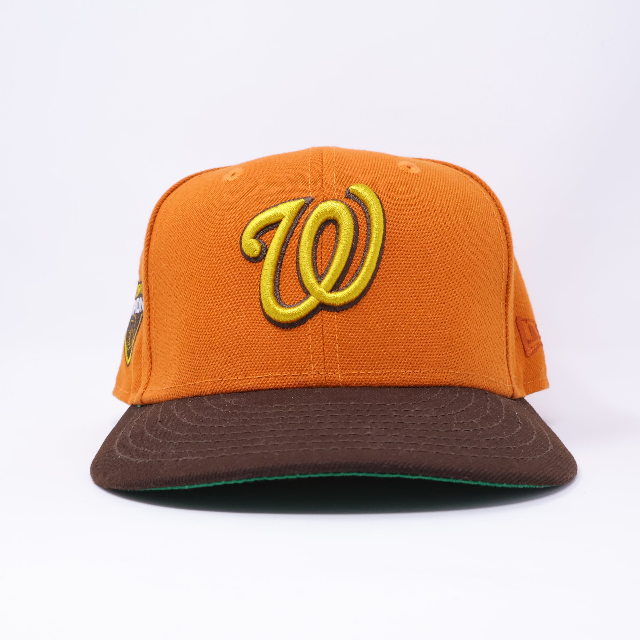 USED 3/8 Orange Washington Nationals 2019 World Series Champs 59fifty New Era Fitted Hat Cap