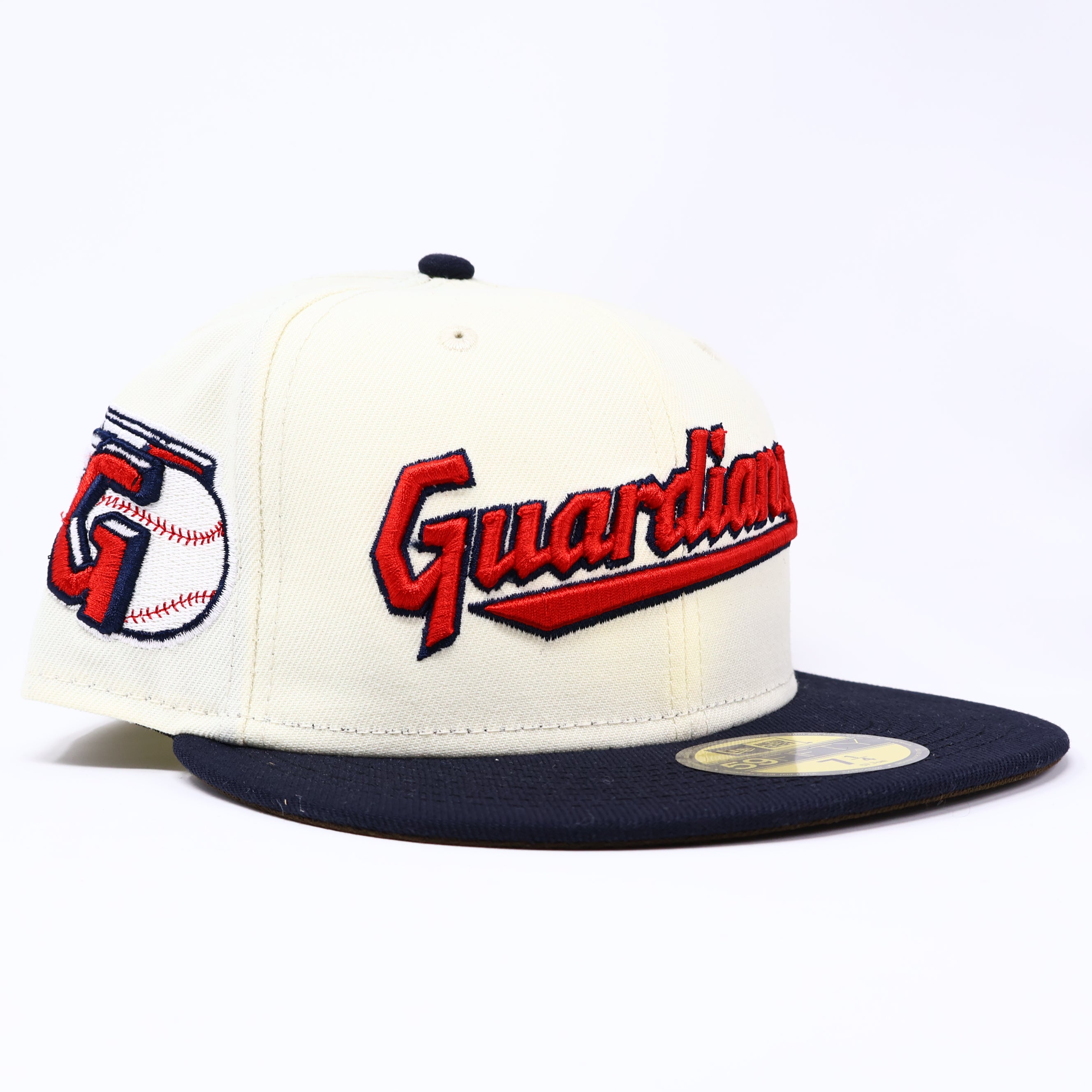 NWT 1/4 Chrome Cleveland Guardians G Logo 59fifty New Era Fitted Hat Cap