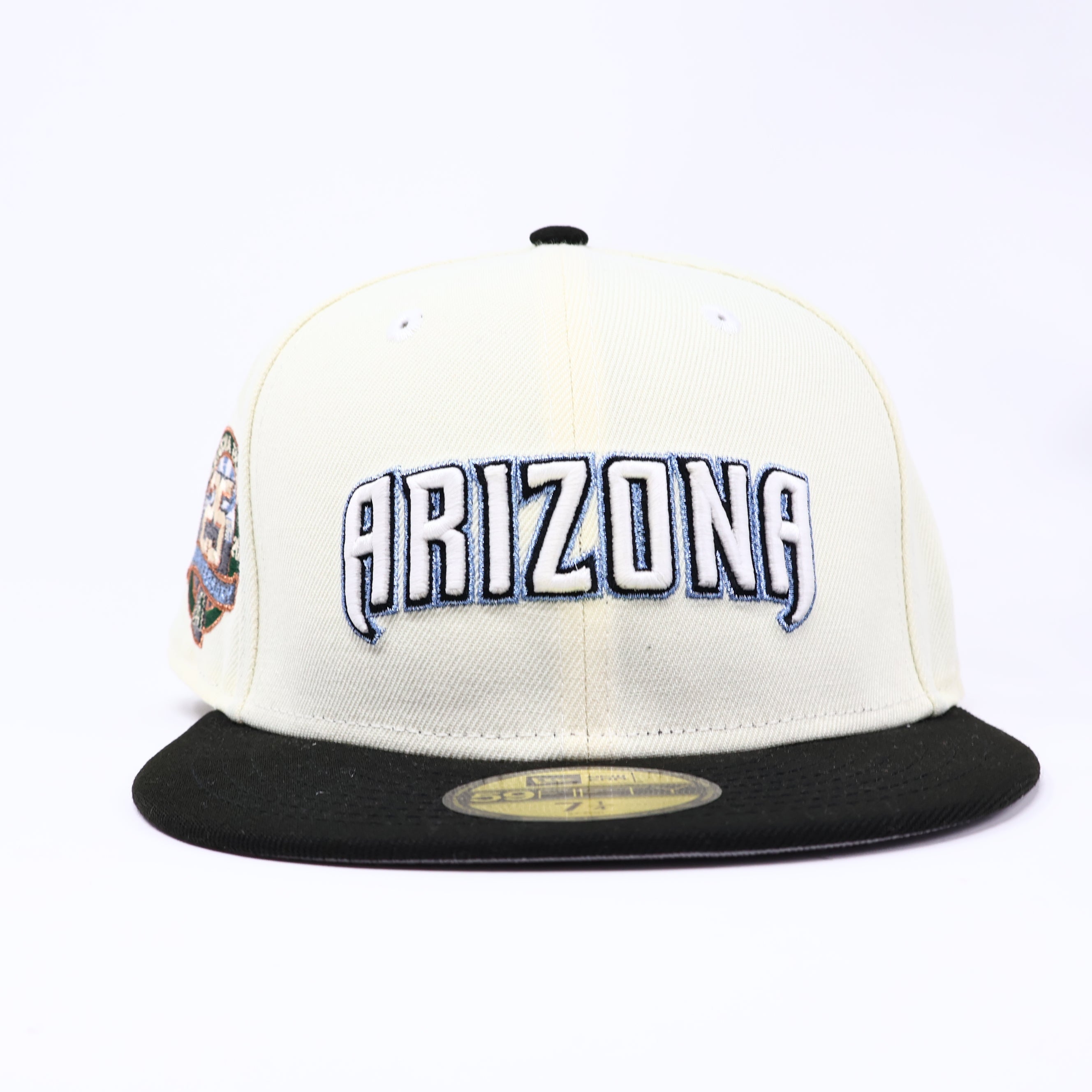 NWT 1/4 Chrome Arizona Diamondbacks 25th Anniversary 59fifty New Era Fitted Hat Cap