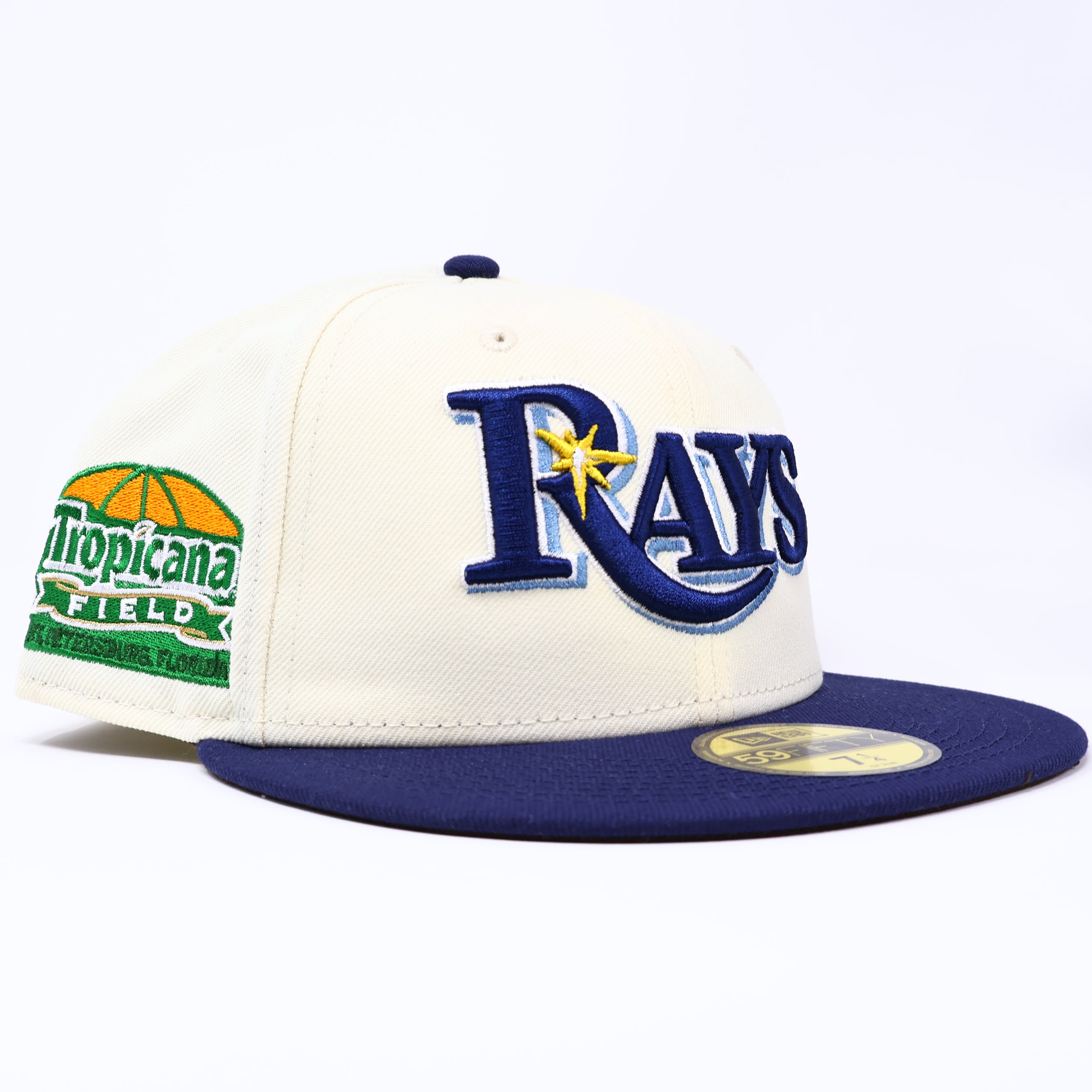 NWT 1/4 Chrome Tampa Devil Rays Tropicana Field 59fifty New Era Fitted Hat Cap