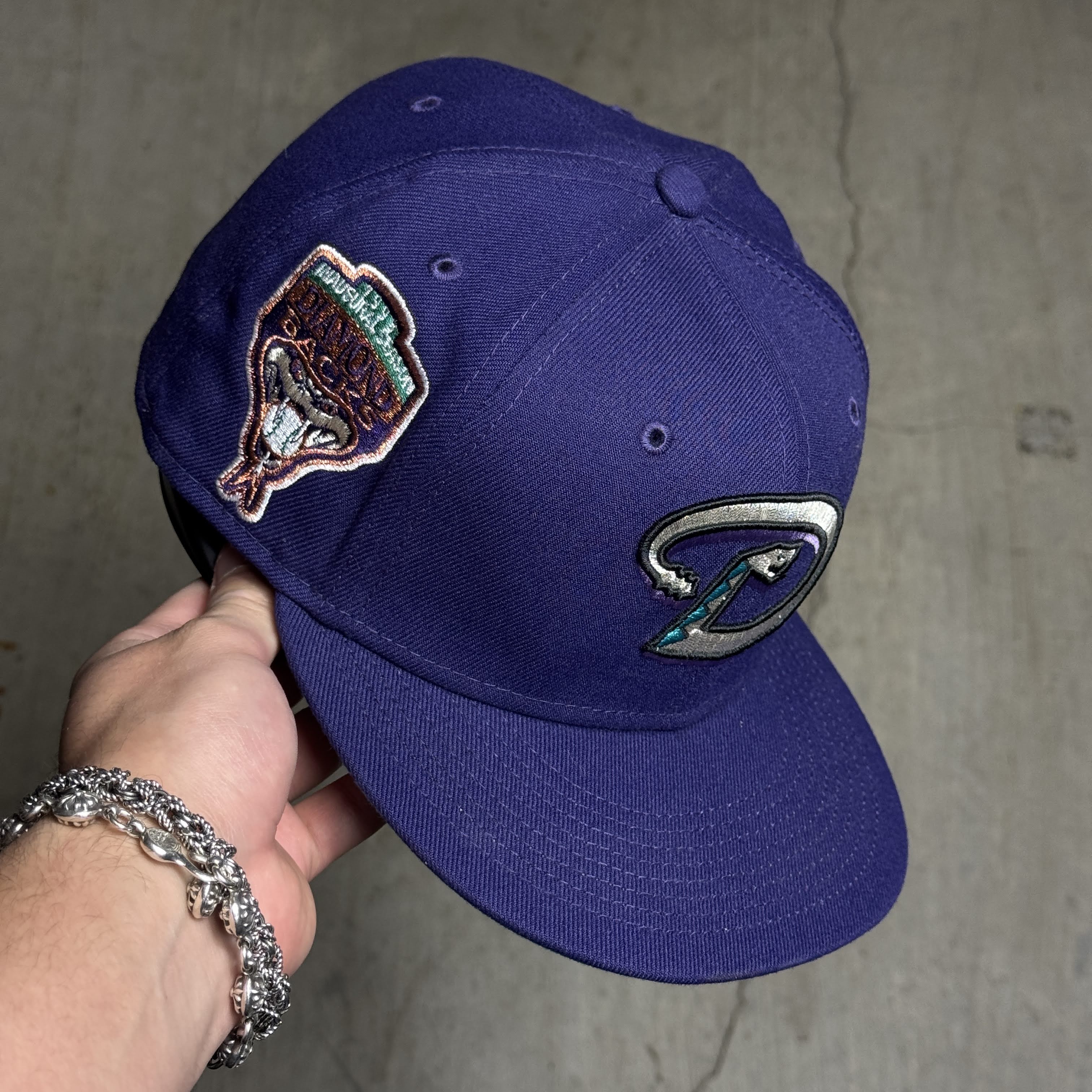 USED 1/2 Purple Arizona Diamondbacks 1998 Inaugural 59fifty New Era Fitted Hat Cap