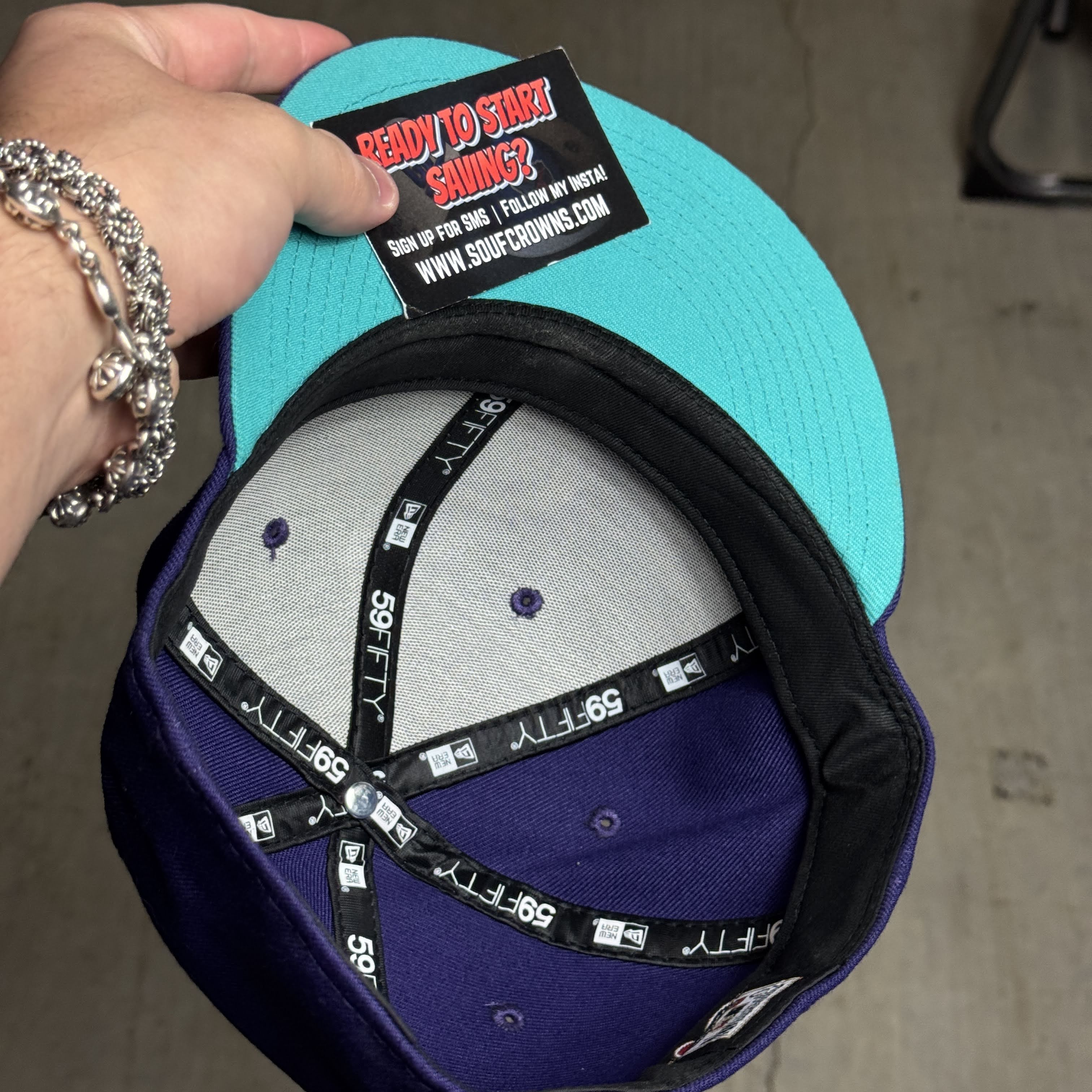USED 1/2 Purple Arizona Diamondbacks 1998 Inaugural 59fifty New Era Fitted Hat Cap