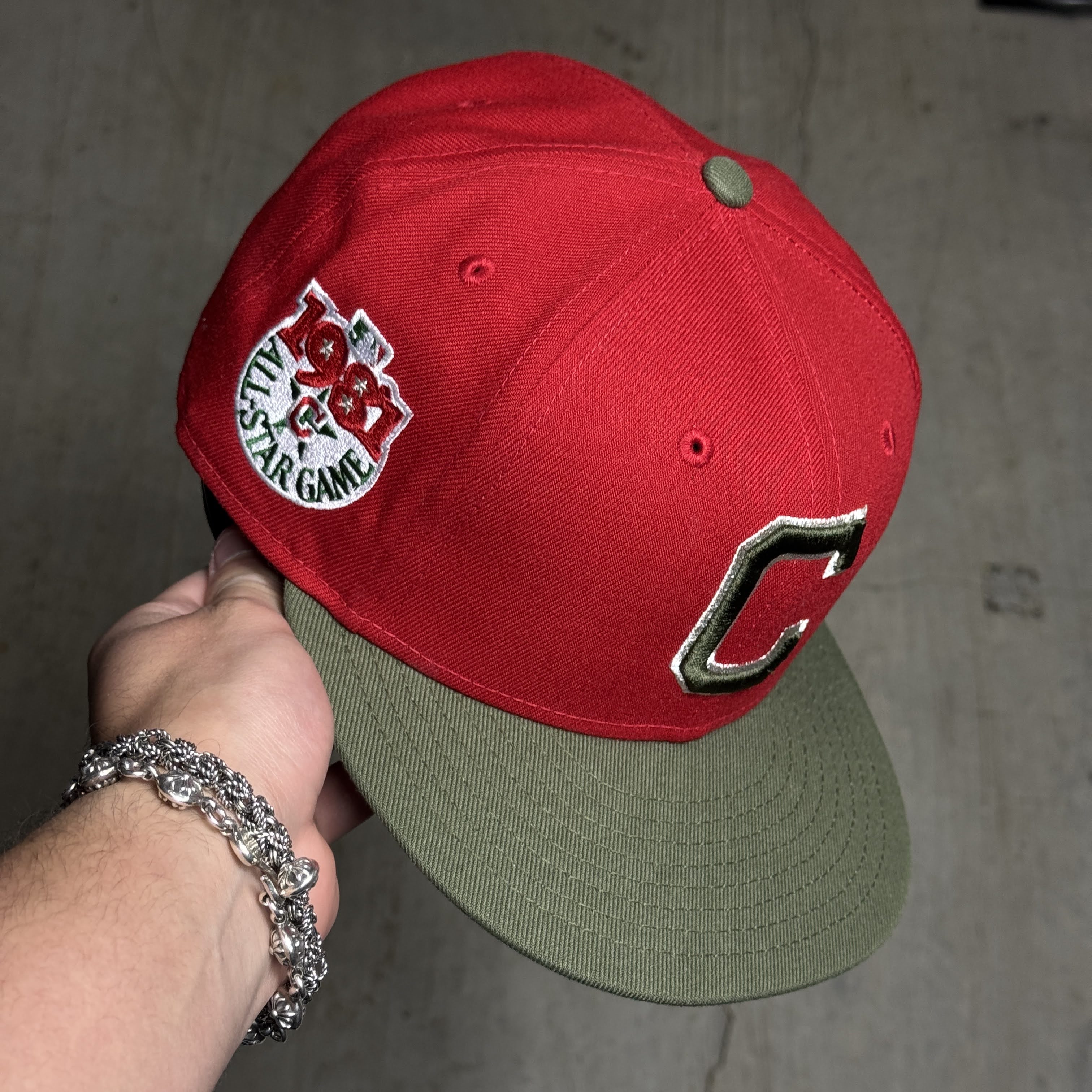 USED 1/2 Red Cleveland Indians 1981 All Star Game 59fifty New Era Fitted Hat Cap
