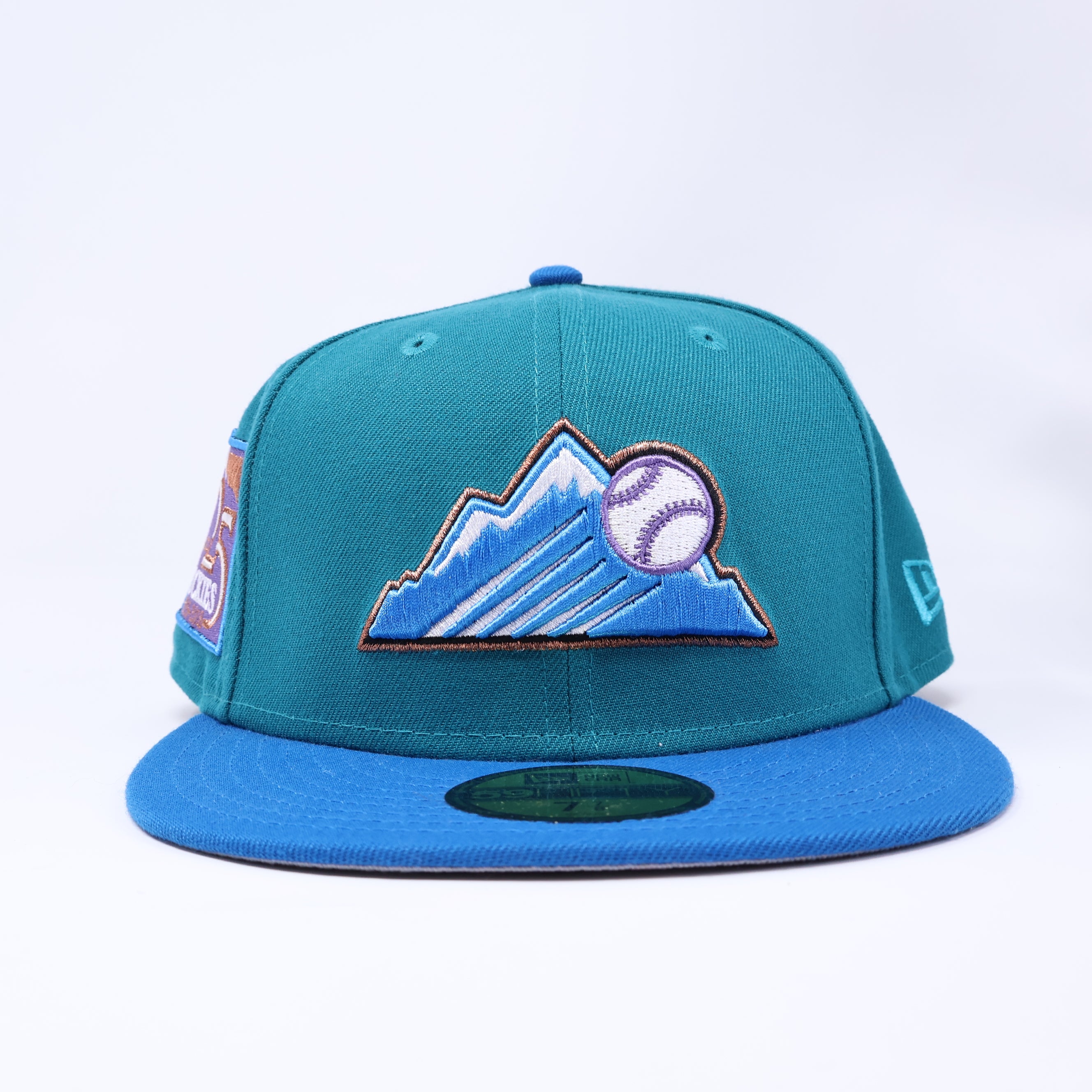 NWT 7/8 Teal Colorado Rockies 25th Anniversary 59fifty New Era Fitted Hat Cap