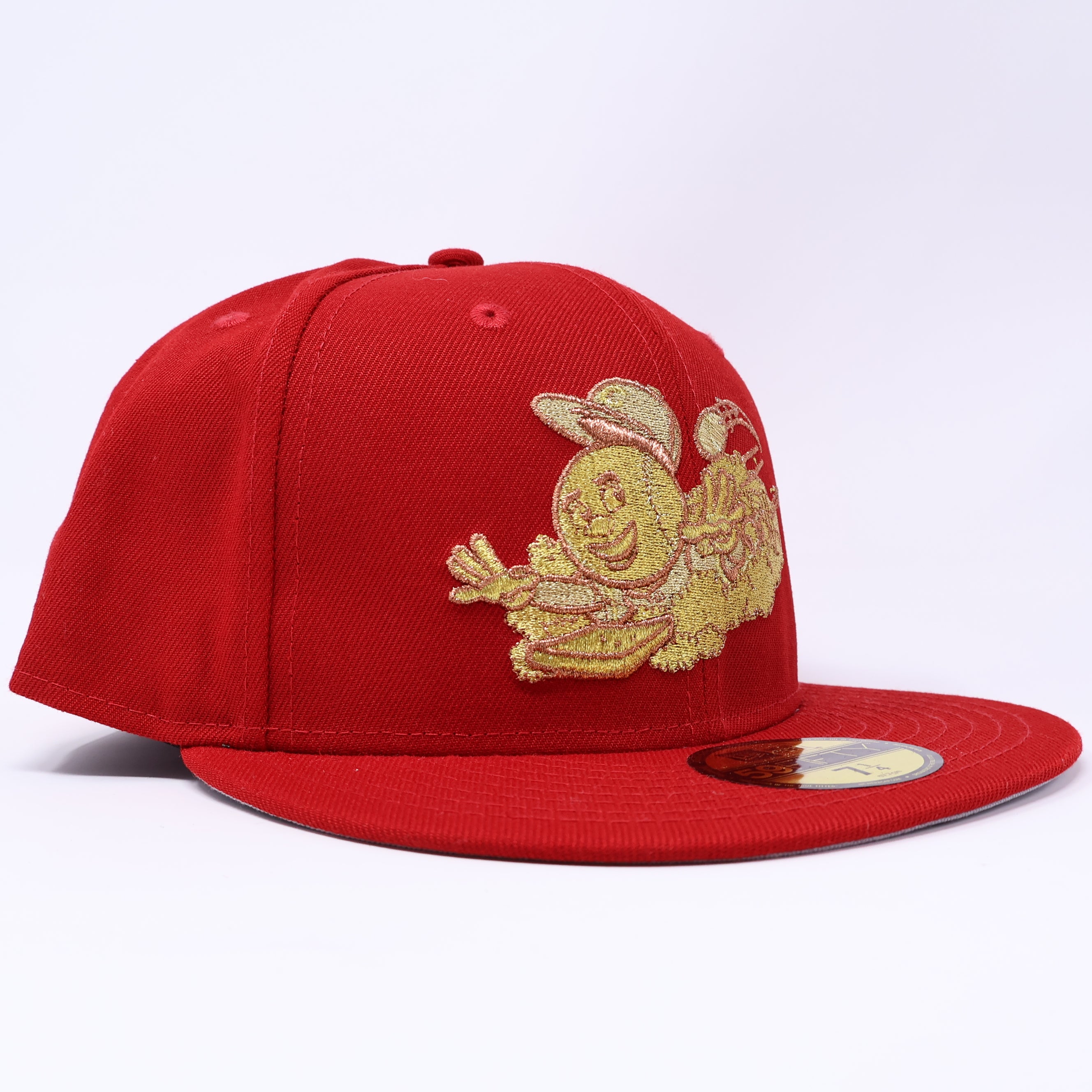 NWT 1/4 Red Cincinnati Reds Gold Mascot 59fifty New Era Fitted Hat Cap