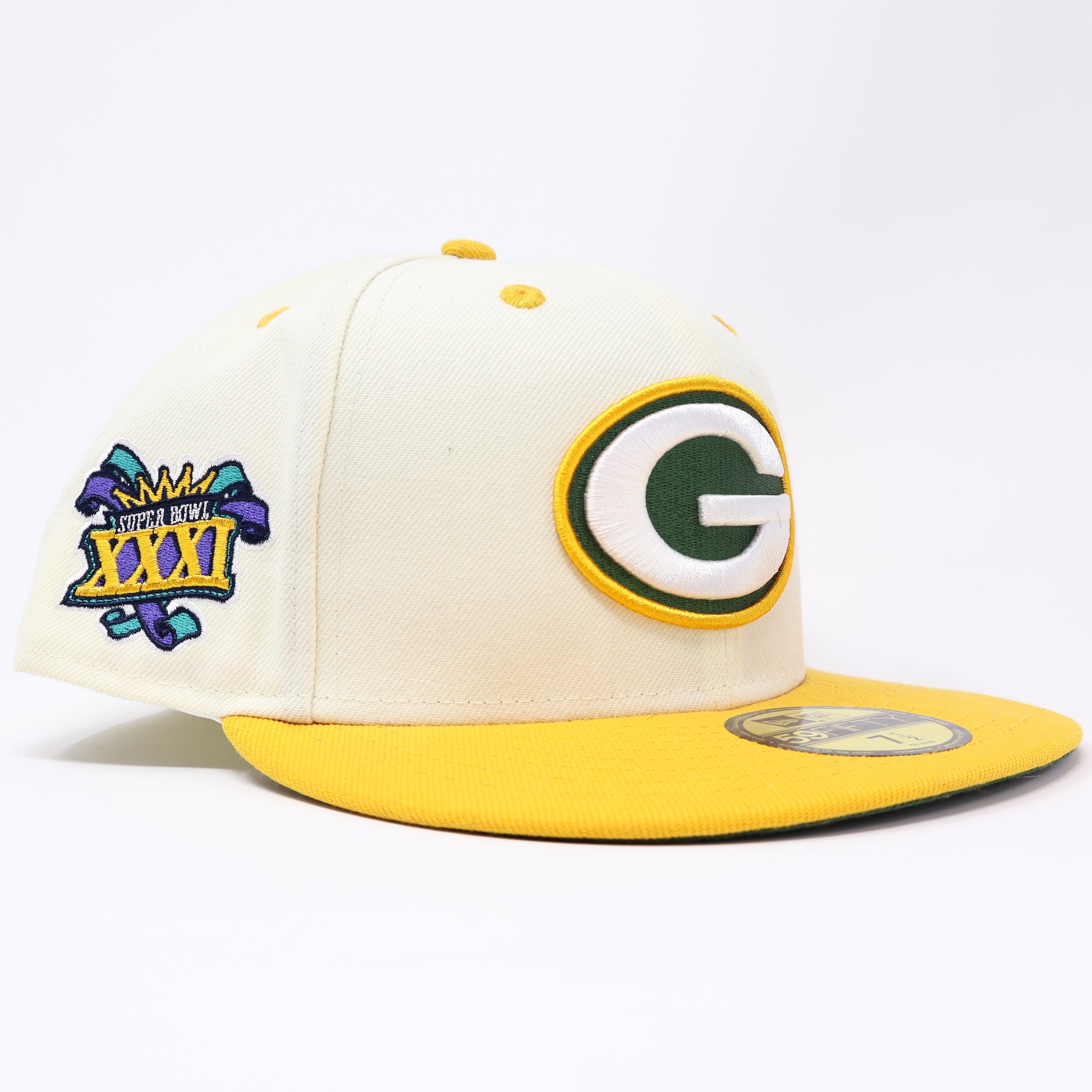 NWT 1/2 Chrome Green Bay Packers NFL 59fifty New Era Fitted Hat Cap