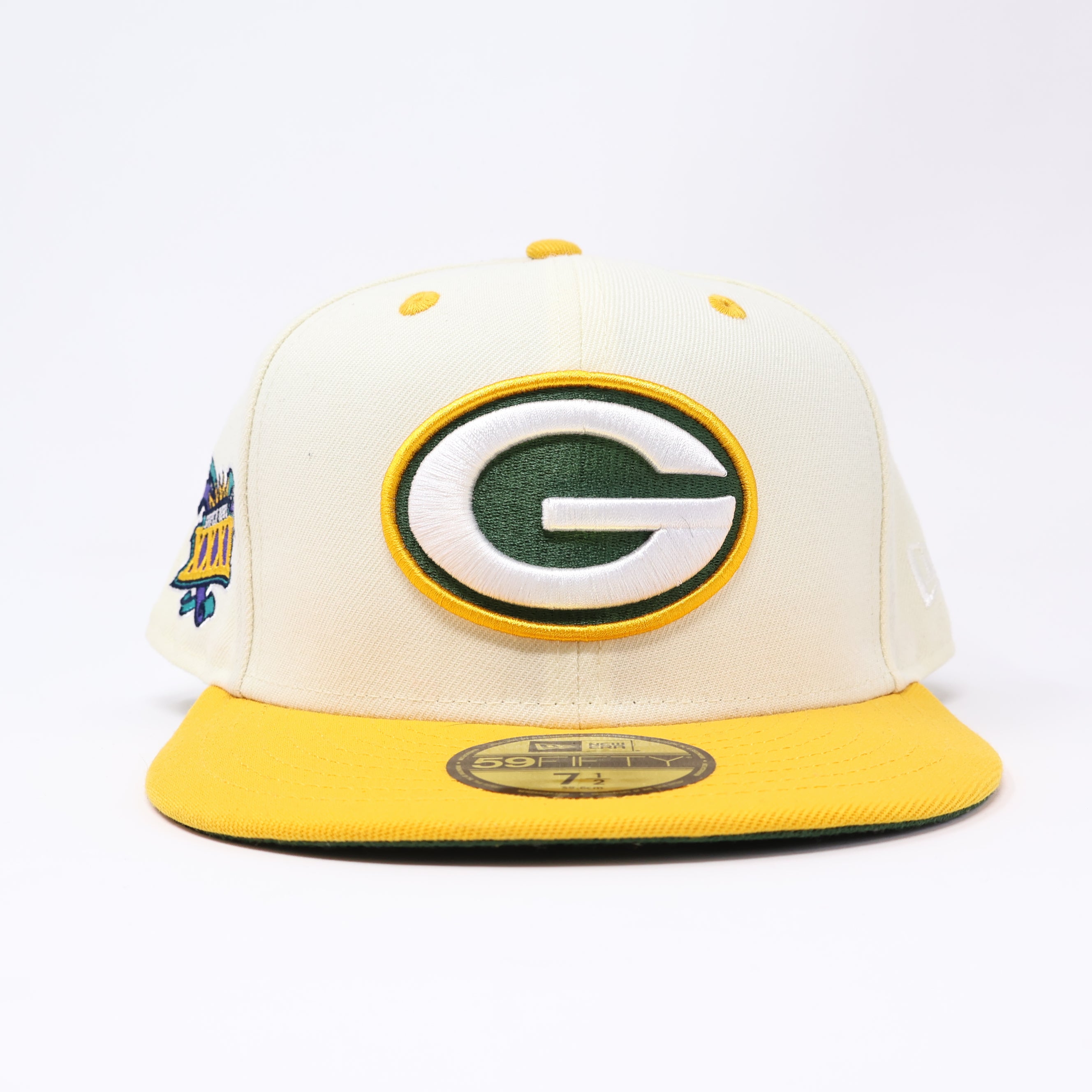 NWT 1/2 Chrome Green Bay Packers NFL 59fifty New Era Fitted Hat Cap