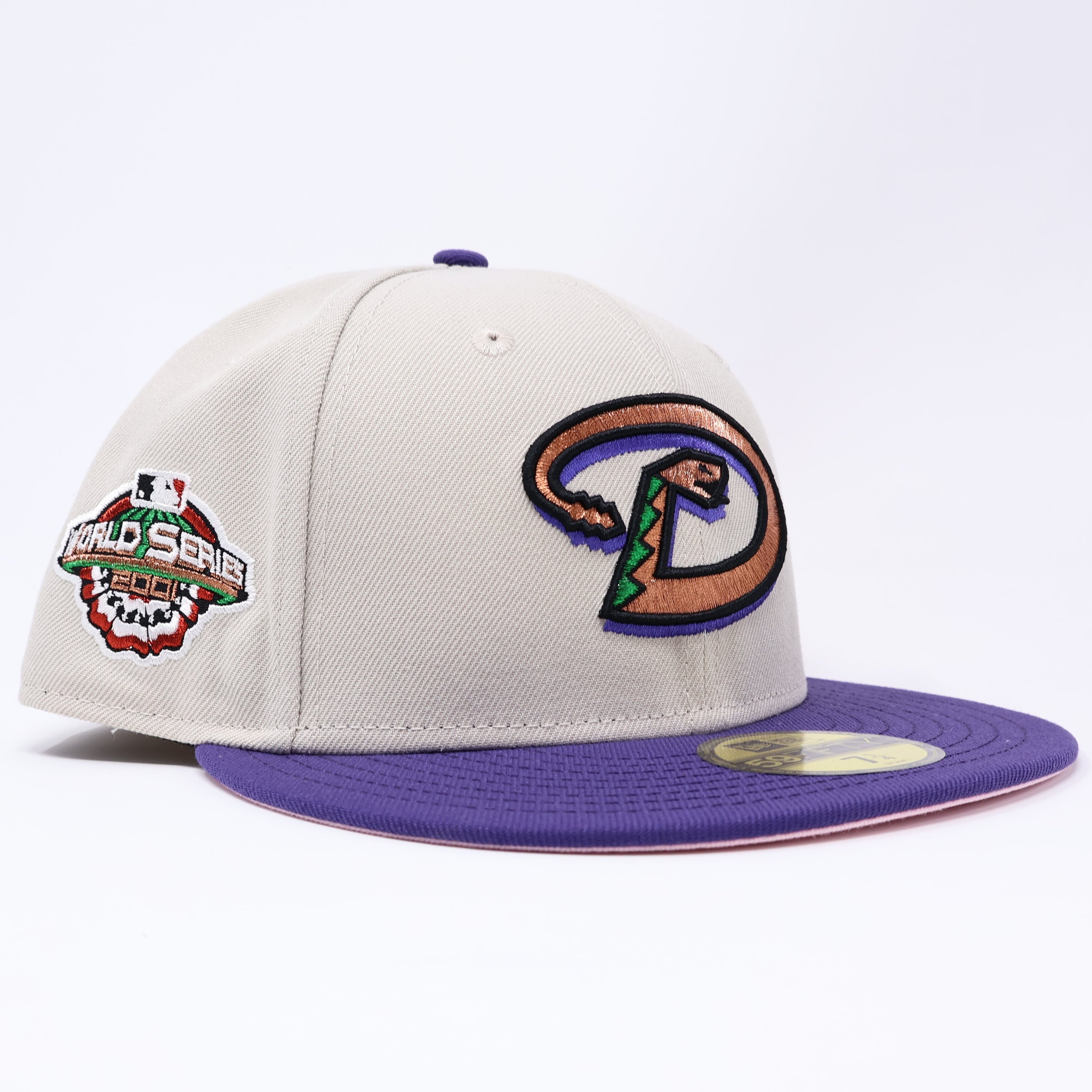 NWT 1/4 Stone Arizona Diamondbacks 2001 World Series 59fifty New Era Fitted Hat Cap